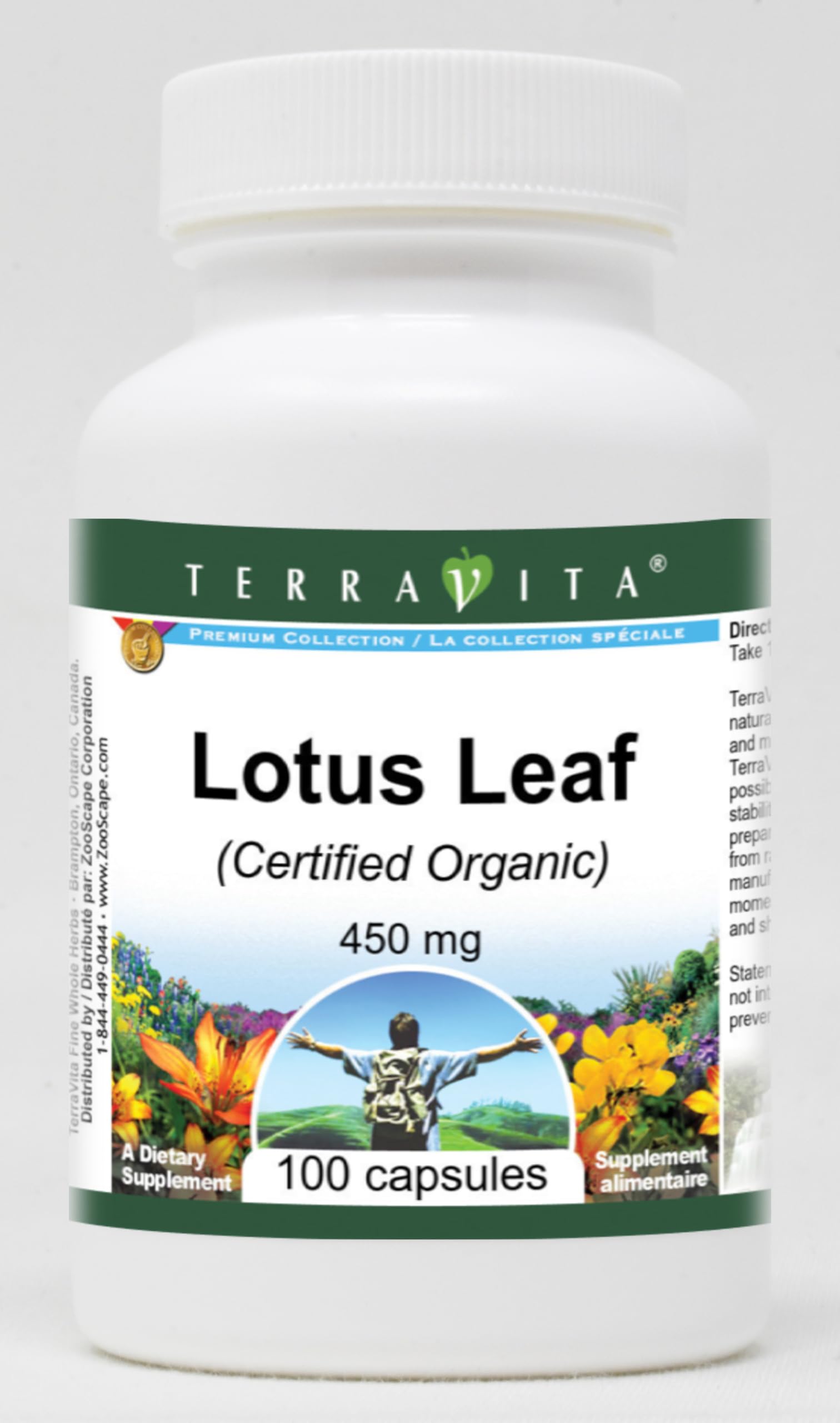 Terravita Lotus Leaf (Certified Organic) - 450 mg Capsules 300 Count