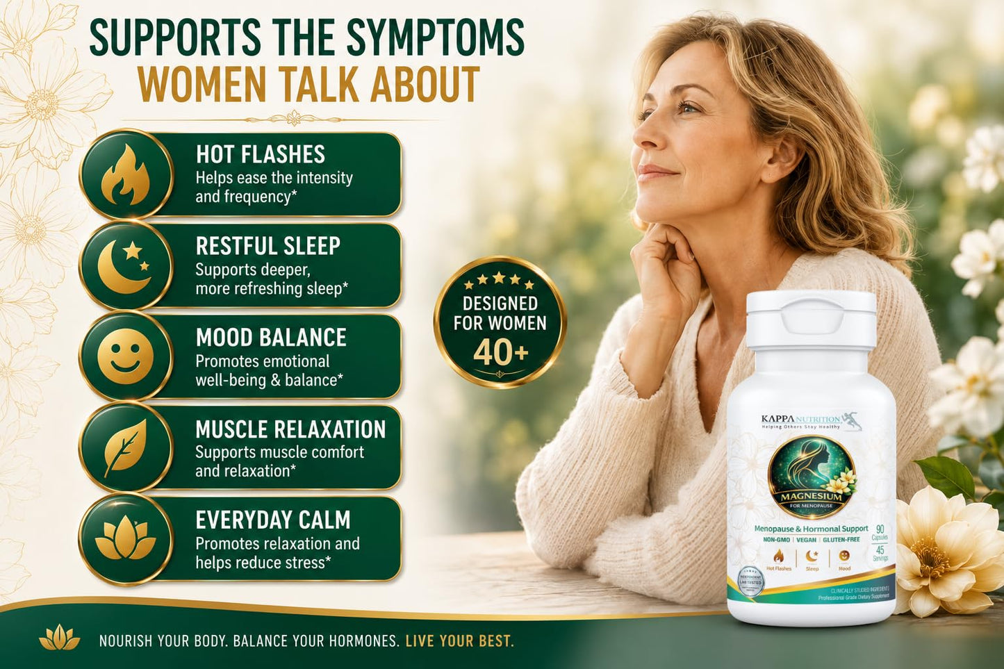 Kappa Nutrition Magnesium for Menopause 90 Capsules