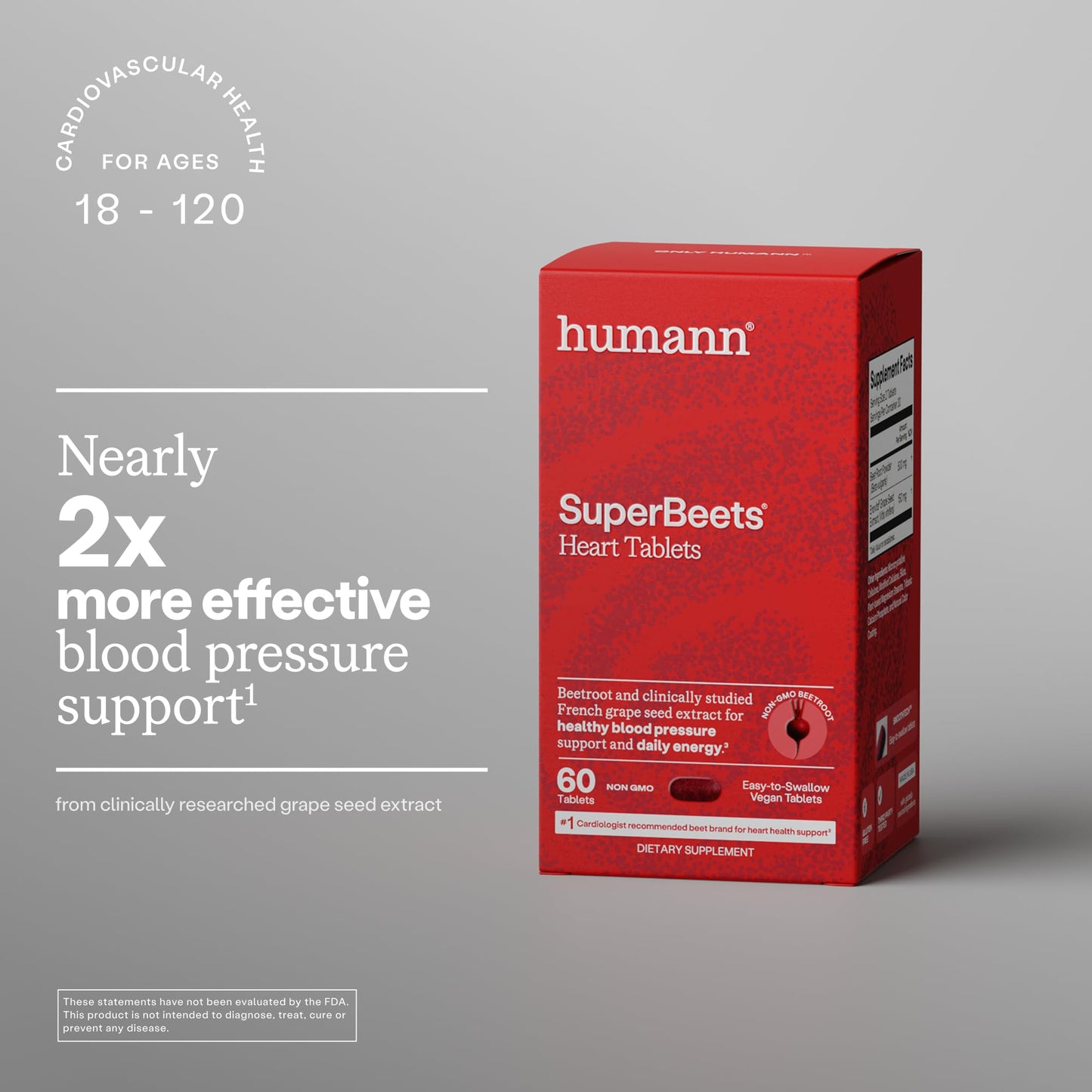 HumanN SuperBeets Heart Tablets, 60 Count
