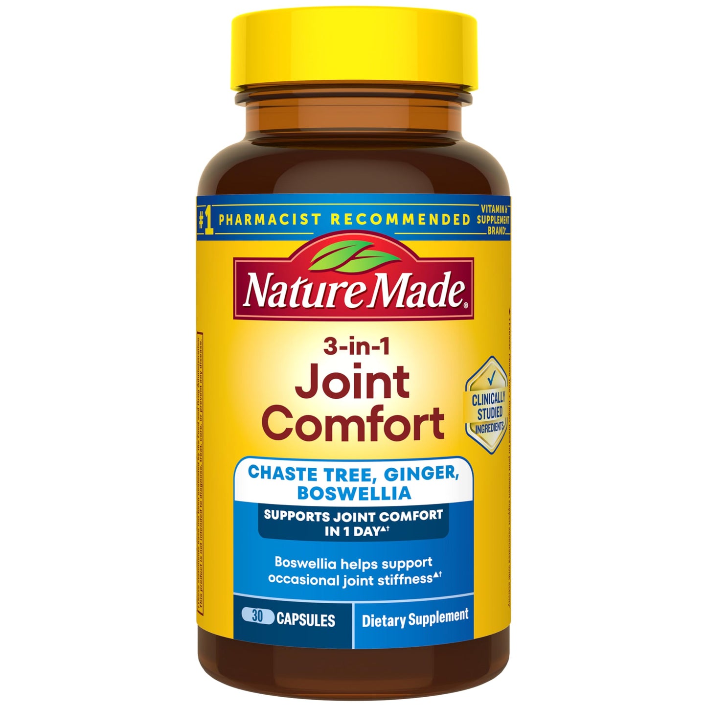 Nature Made 3-in-1 Joint Comfort Capsules, Chaste Tree, Ginger & Boswellia, 30 Capsules