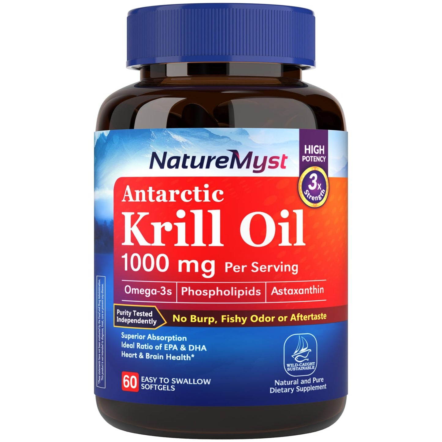 NatureMyst Krill Oil 1000mg Softgels 60 Count