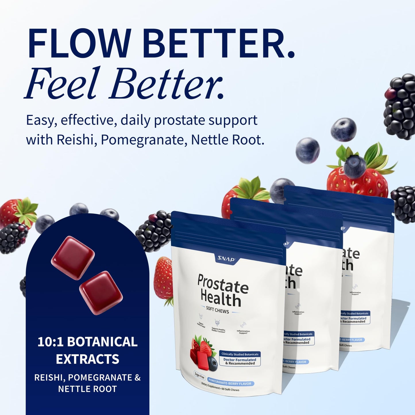 Snap Supplements Nitric Oxide Beet Root Gummies + Prostate Health Soft Chews, 120 Count