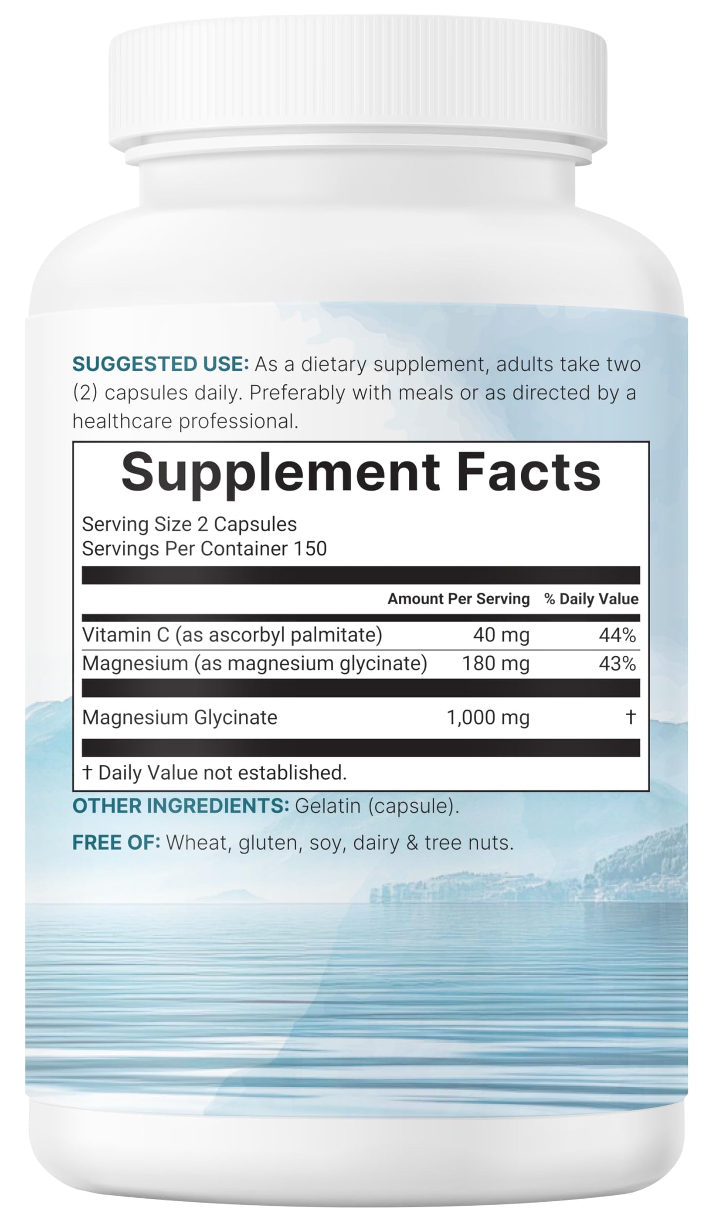 Micro Ingredients Magnesium Glycinate 1,000mg Capsules, 300 Count