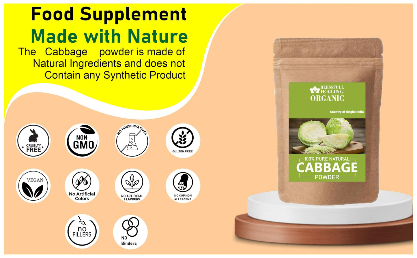 Blessfull Healing Organic Cabbage Powder 300 Gram