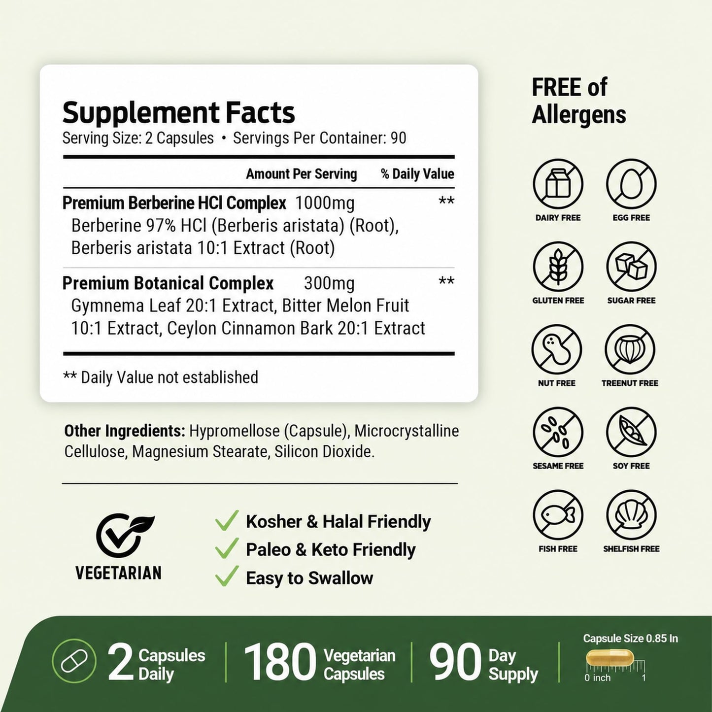 ForestLeaf Berberine Supplement Capsule 180 Capsules