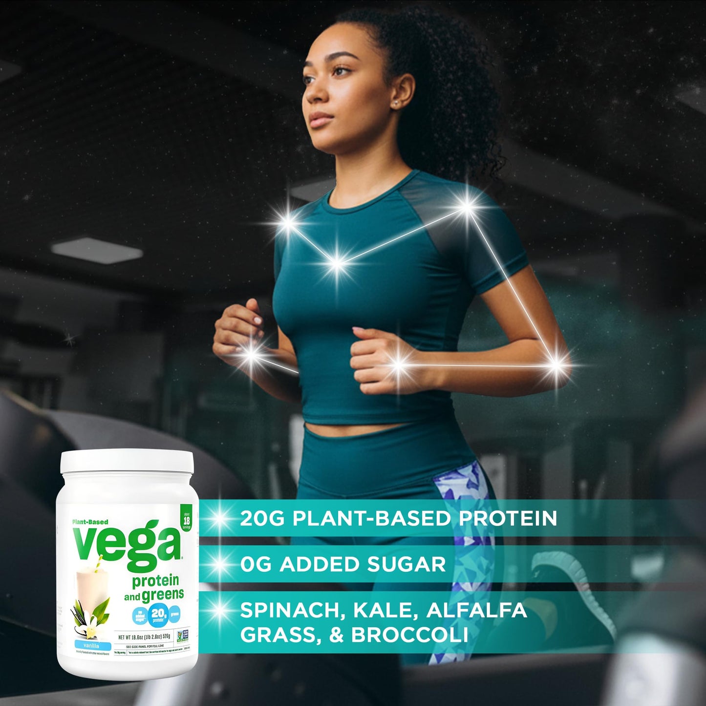Vega Premium Protein + Supergreens Vanilla Protein Powder, 18 Servings