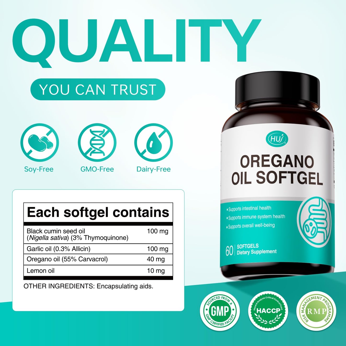 HUJ Oregano Oil Softgels 60