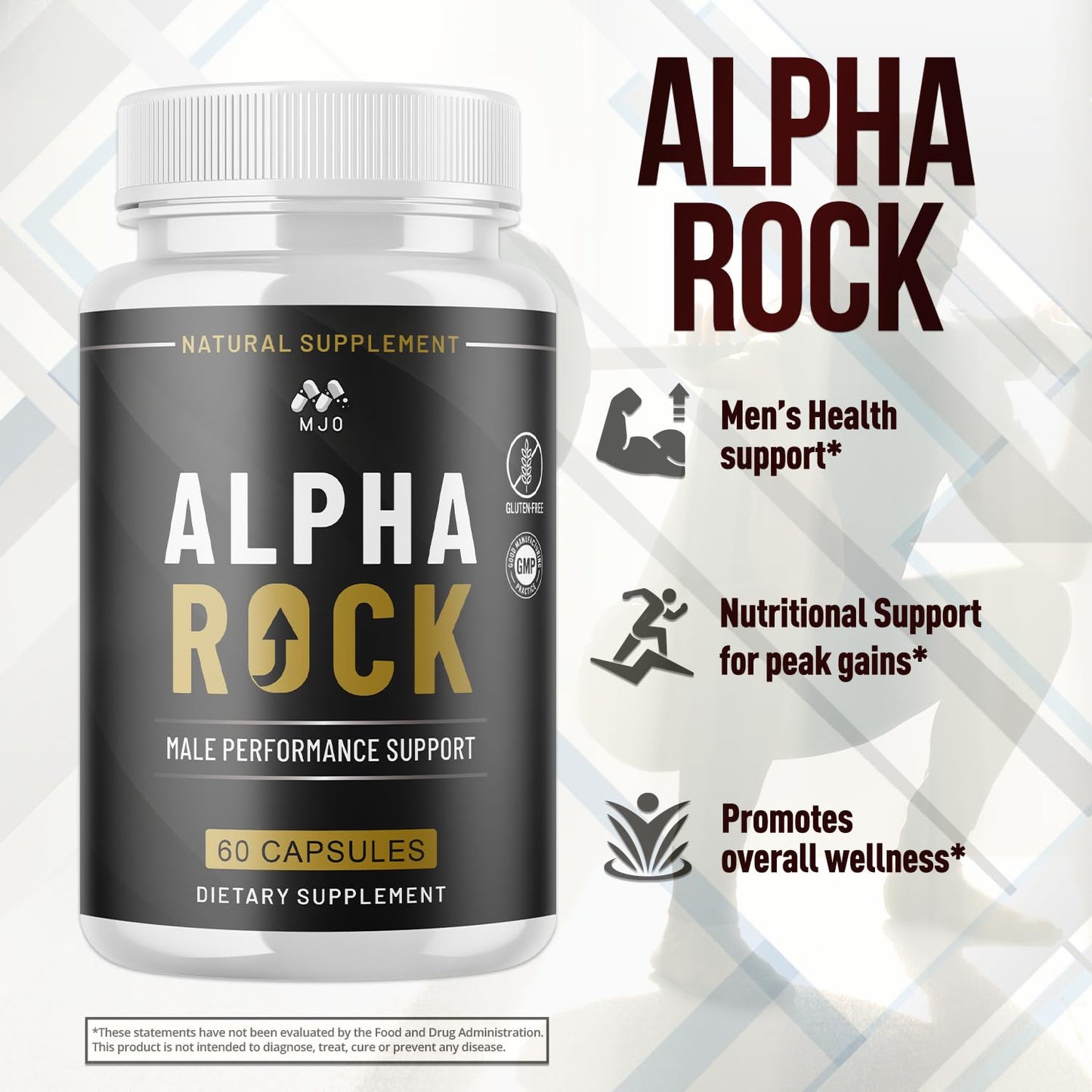 MJO Alpha Rock Male Performance Capsules, 300 Capsules