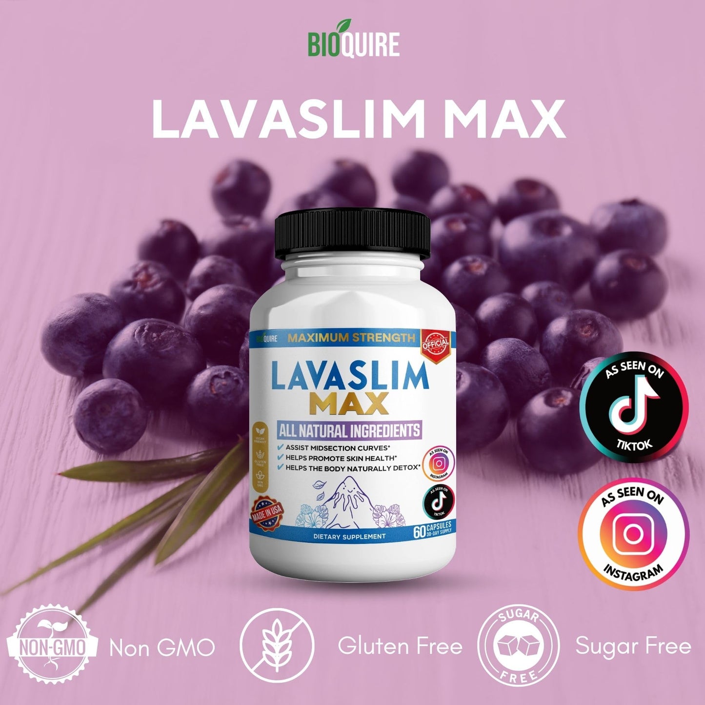 BIOQUIRE LavaSlim Max Natural Dietary Supplement Capsule 60 Capsules