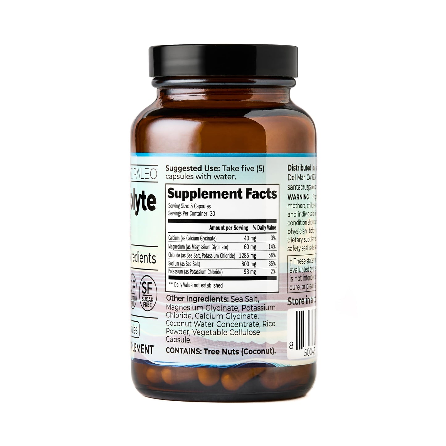 Santa Cruz Paleo Electrolyte Capsules for Hydration Support, 150 Capsules