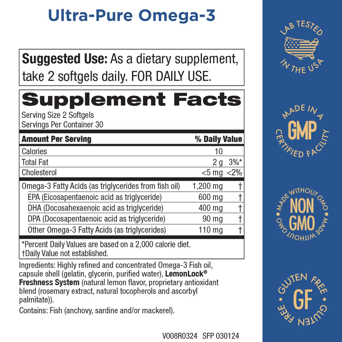 Purity Products Ultra Pure Omega 3 Softgels 60 Count