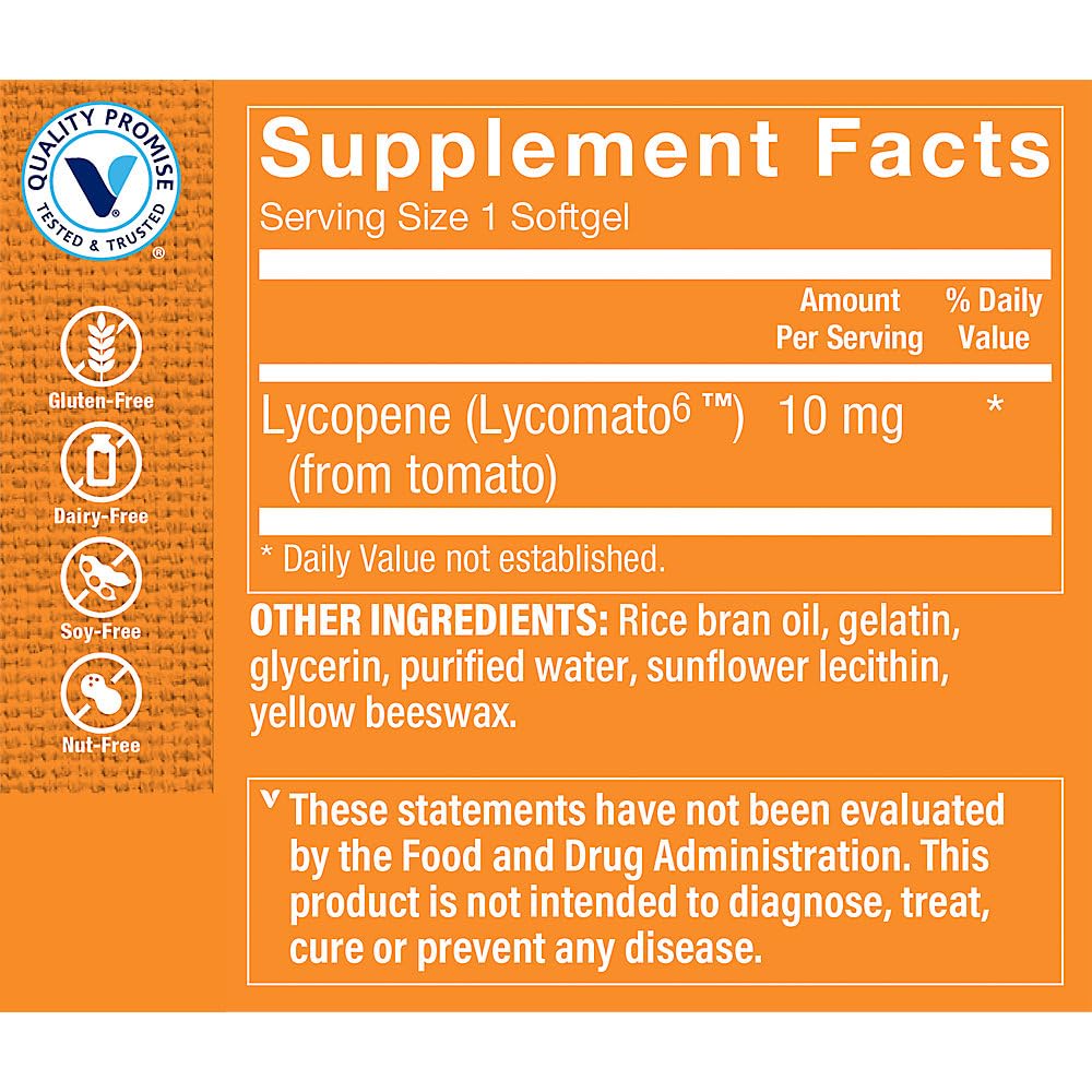 The Vitamin Shoppe Lycopene 10MG, Antioxidant that Supports Cardiovascular, 180 Softgels