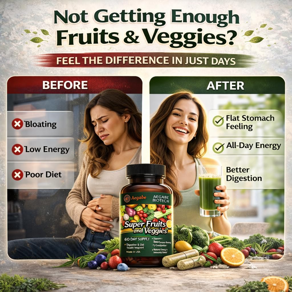 Aegabe Super Fruits and Veggies Supplement Capsule 60 Capsules
