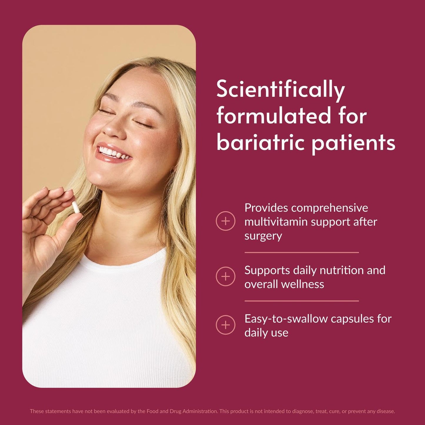 Bariatric Advantage Multi Formula Without Iron High Potency Daily Multivitamin for Bariatric Surgery Patients, 180 Capsules