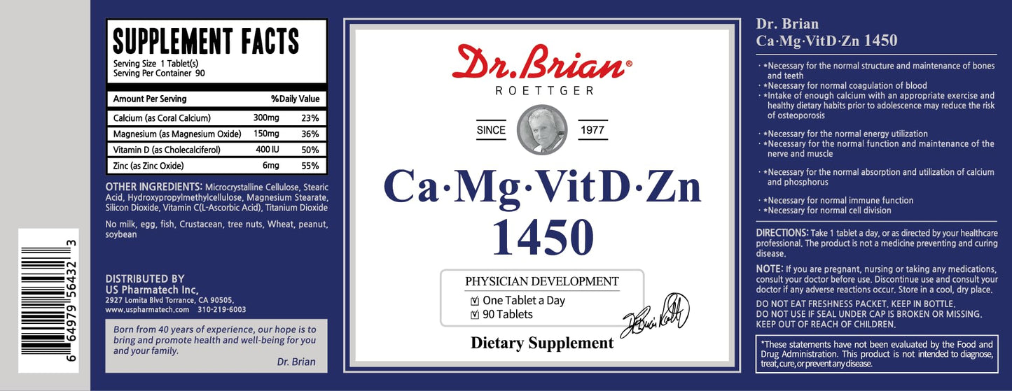 Dr. Brian Roettger Calcium Magnesium Zinc with Vitamin D3 90 Tablets