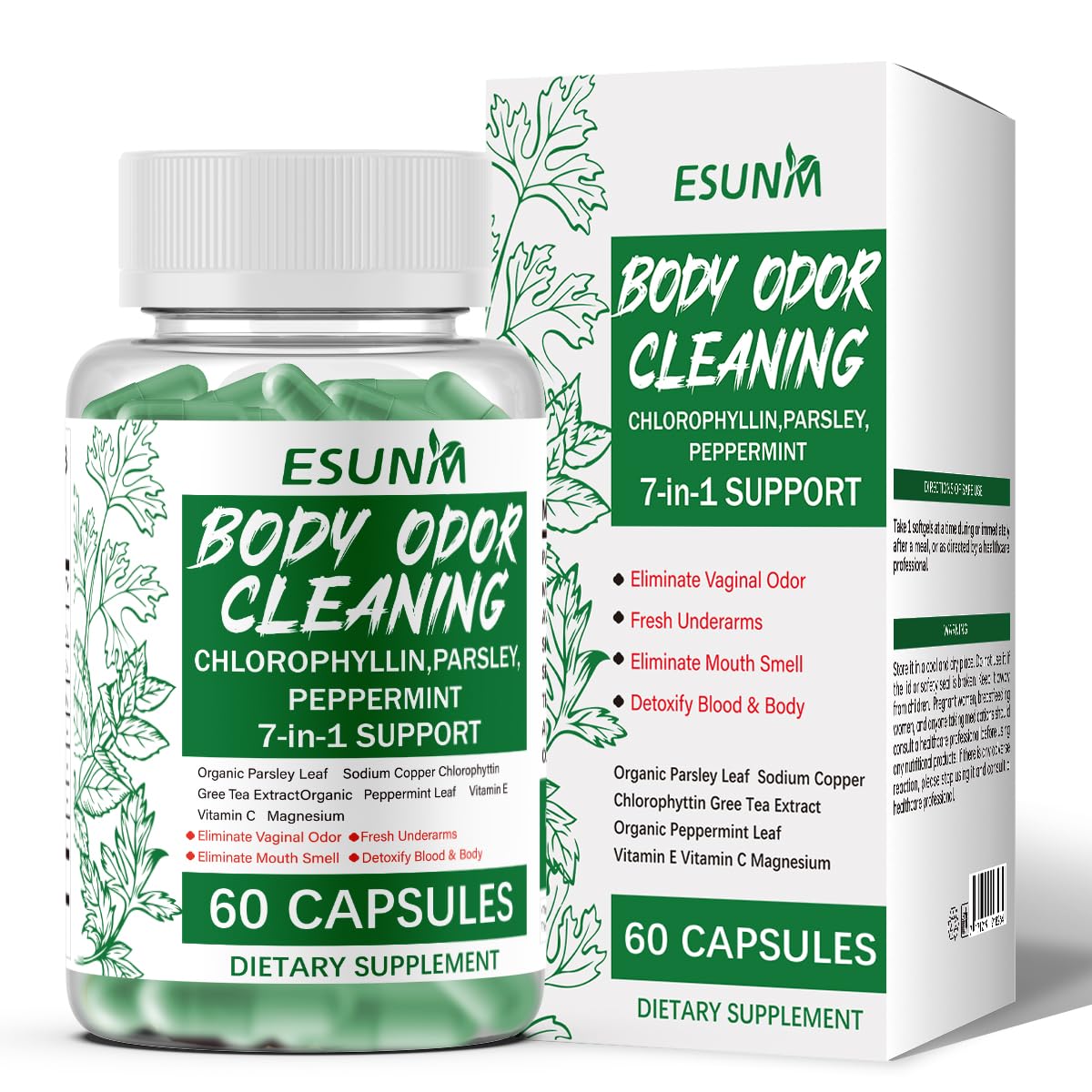 ESUNM Chlorophyll Capsules 650 mg, 60 Count