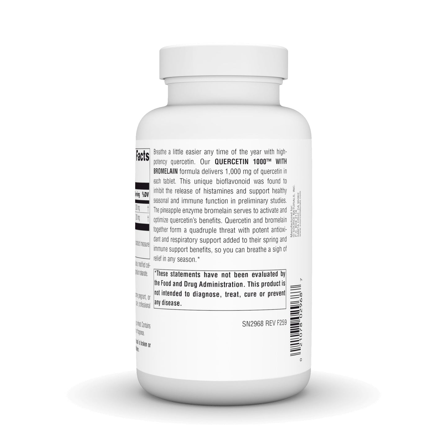 Source Naturals Quercetin 1000 with Bromelain Tablets, 120 Count