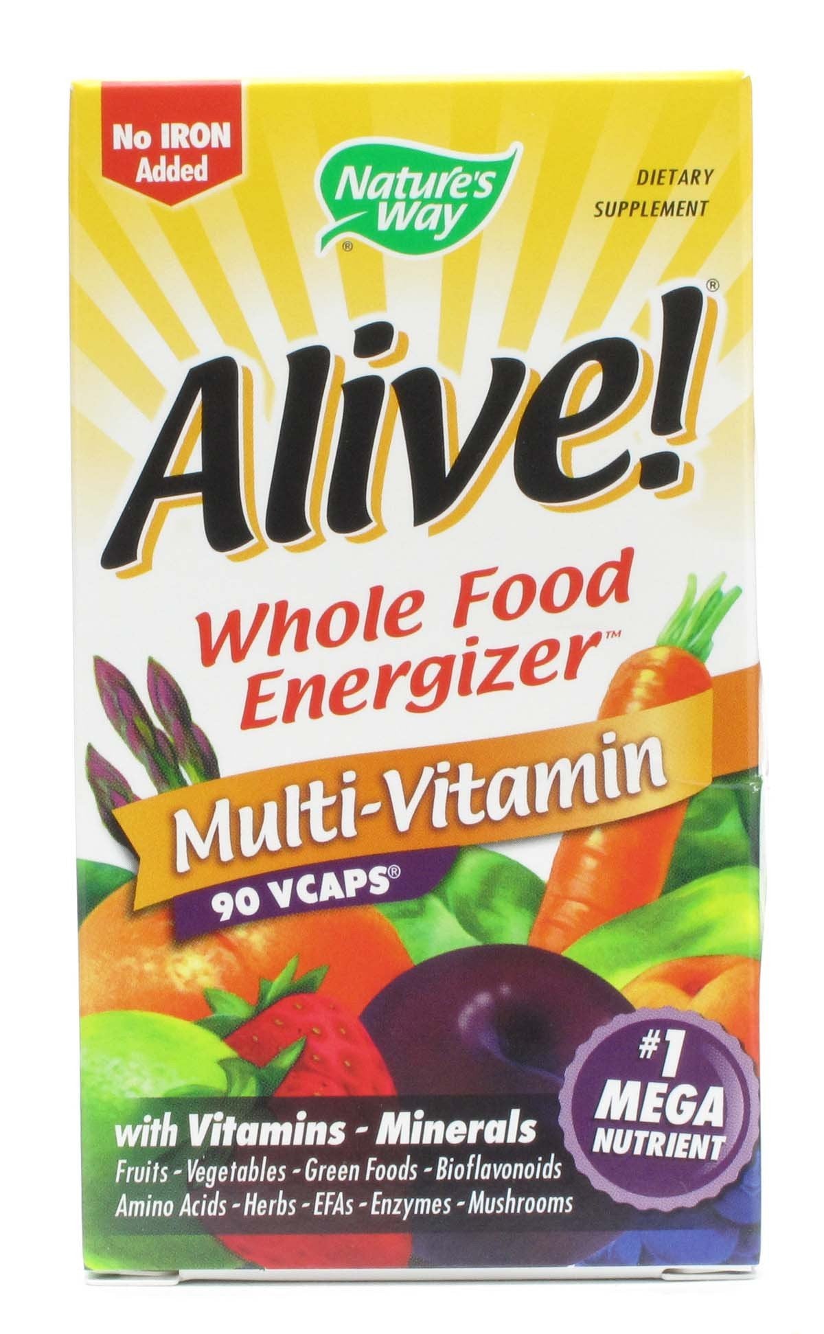 Nature's Way Alive! No Iron Added Whole Food Energizer Capsule 90 VegiCaps