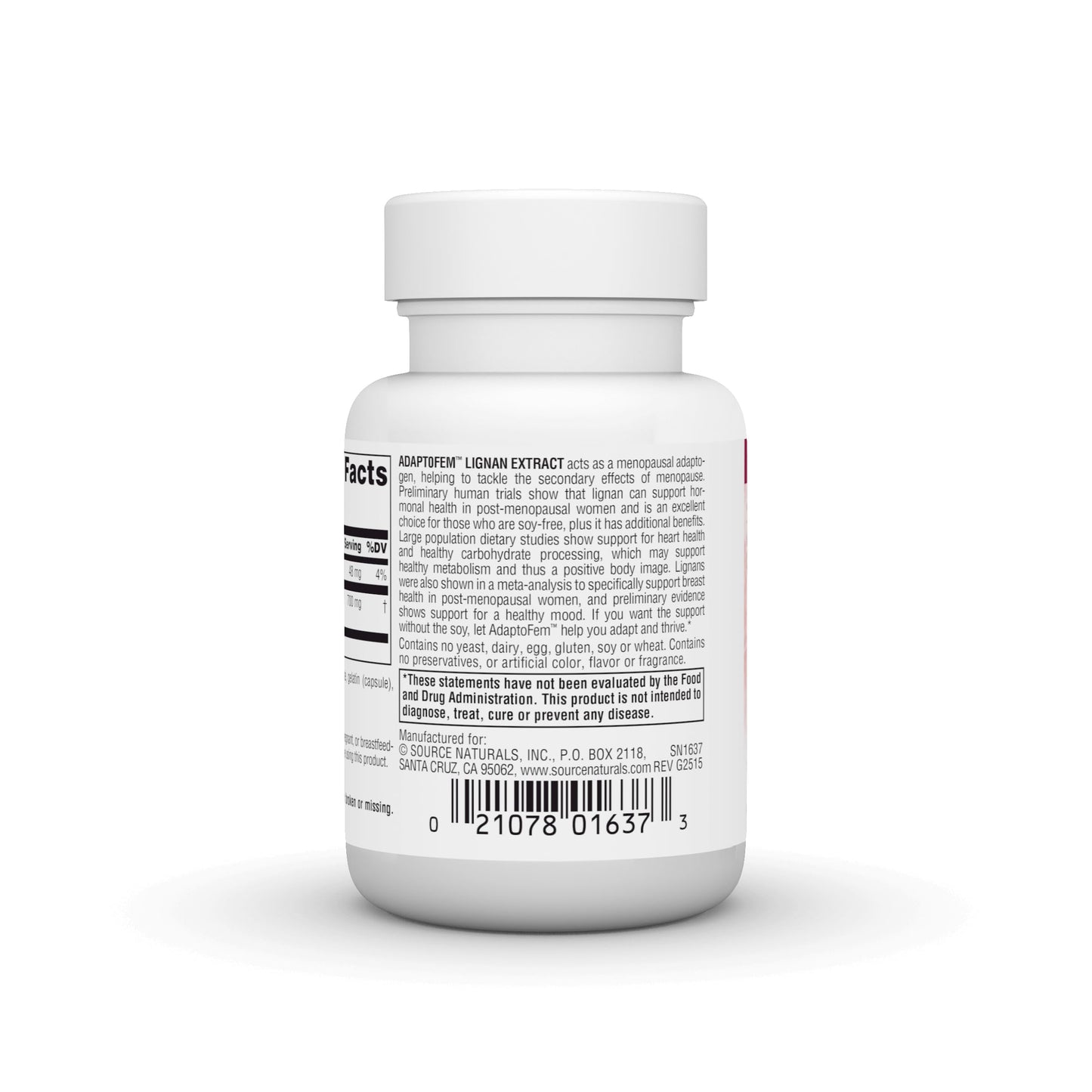 Source Naturals Adaptofem Lignan Extract, Soy-Free Menopausal Adaptogen - 30 Capsules