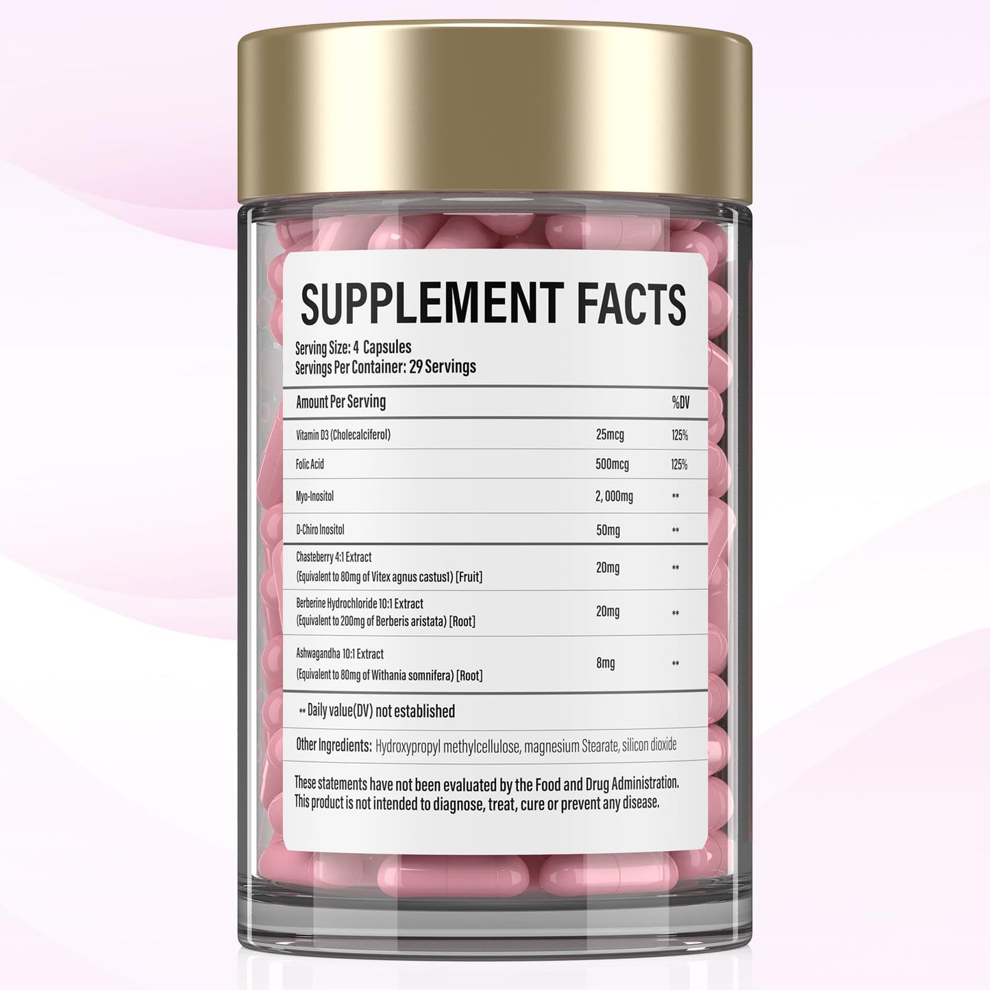 Lazpowfi Inositol Supplement with Myo-Inositol and D-Chiro Inositol Capsule 116 Count