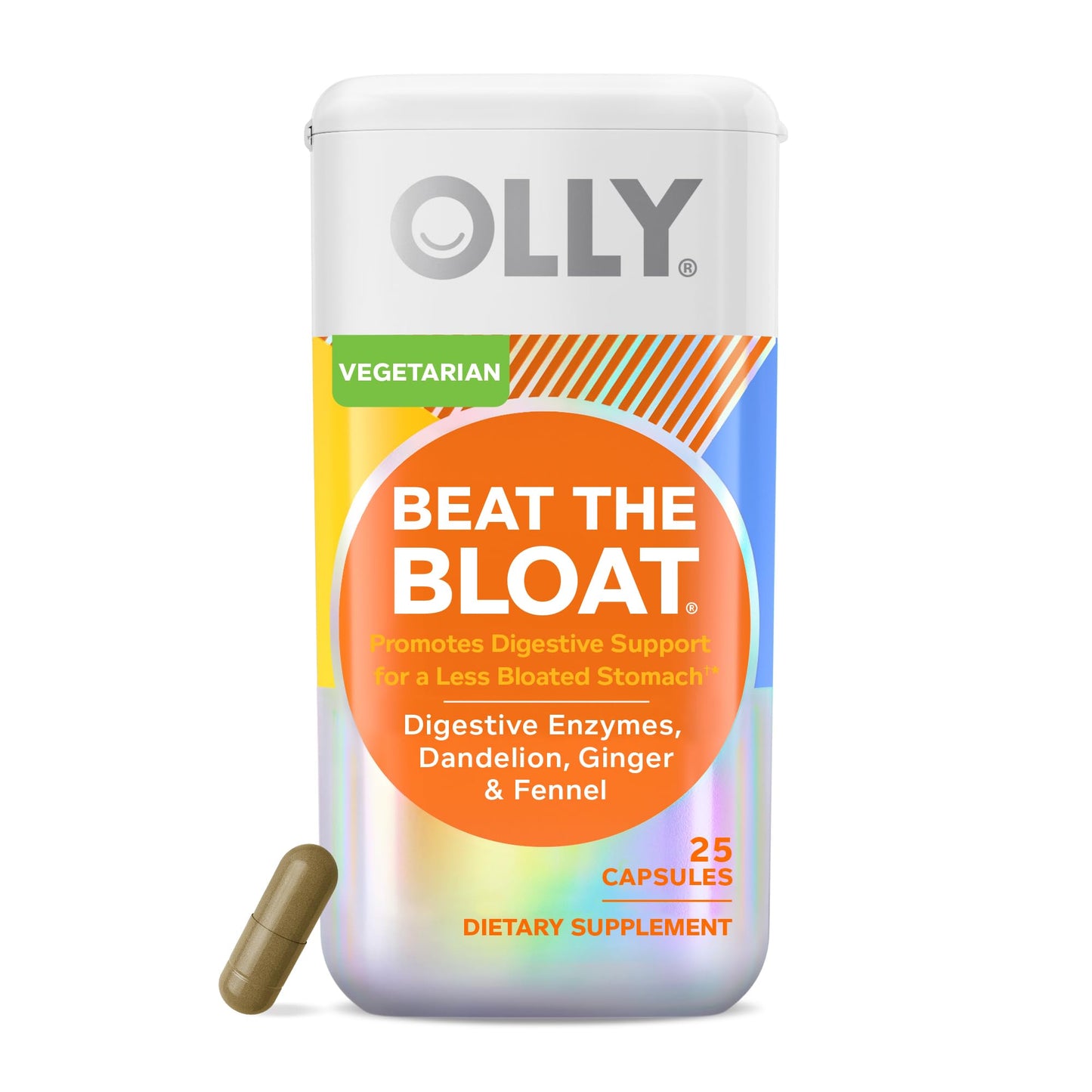 OLLY Beat The Bloat Digestive Enzymes Capsules, 25 Count