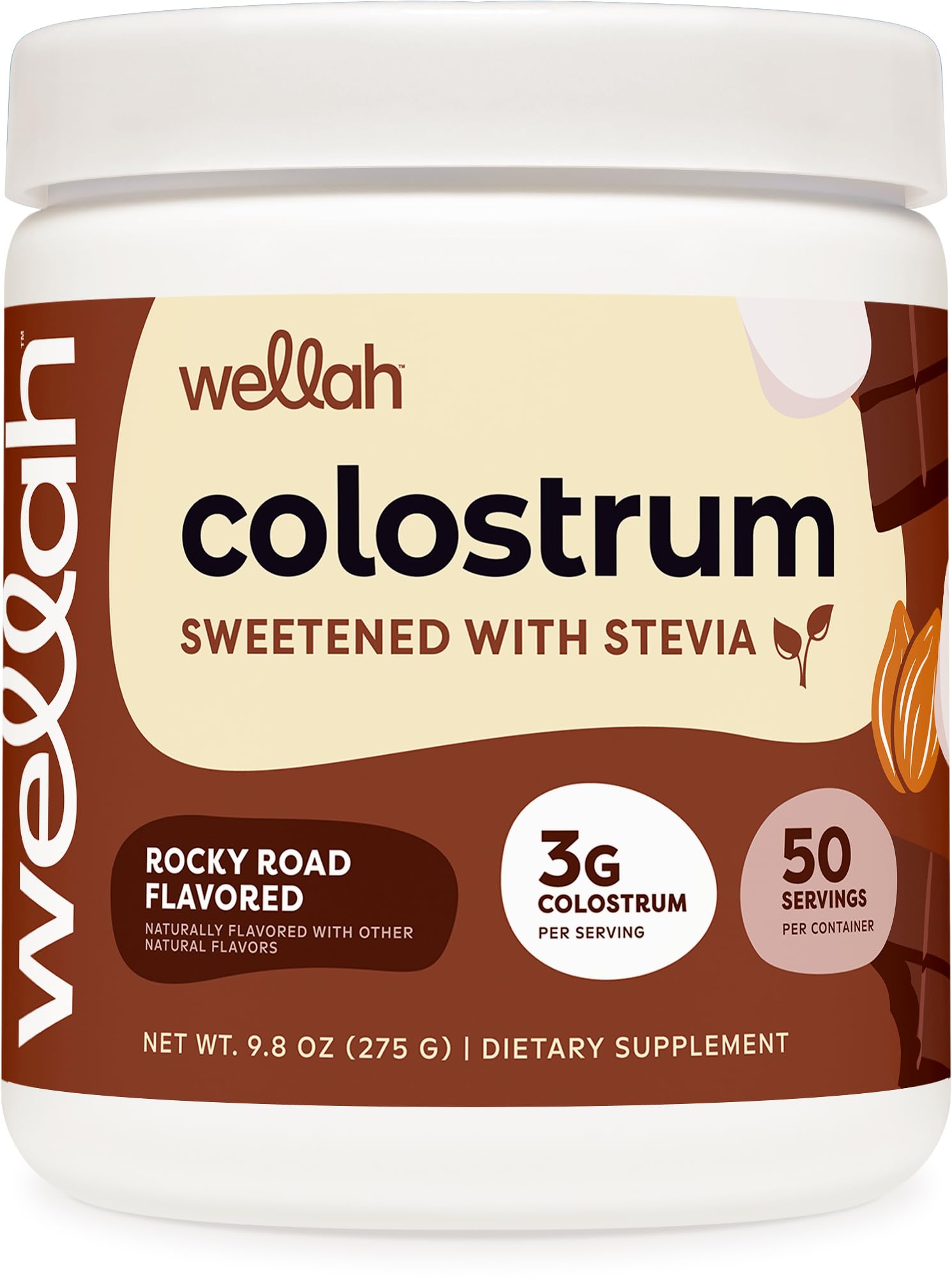 Wellah Colostrum Powder 50 Servings, 9.8 oz