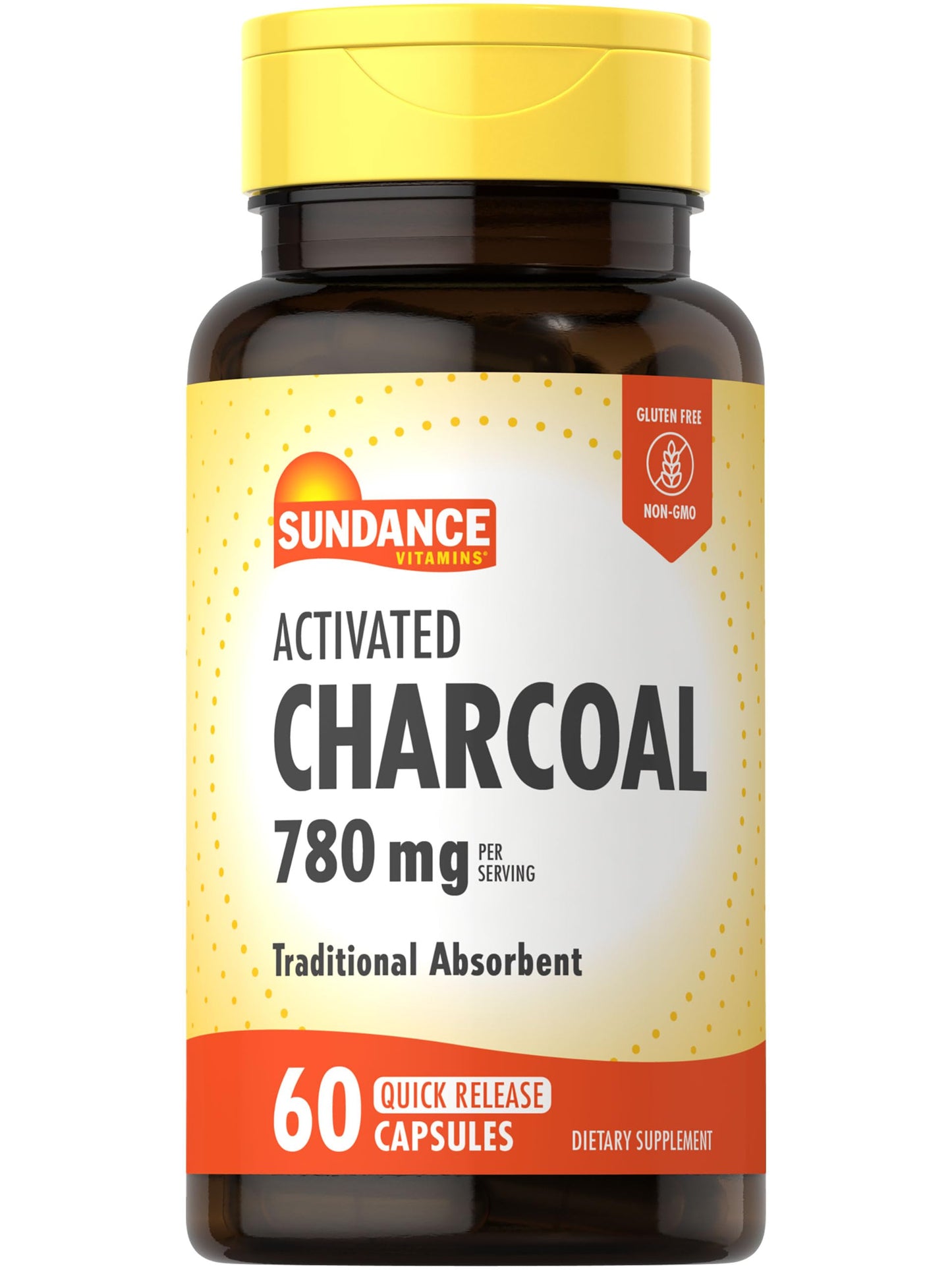 Sundance Activated Charcoal 780mg Capsules, 60 Count