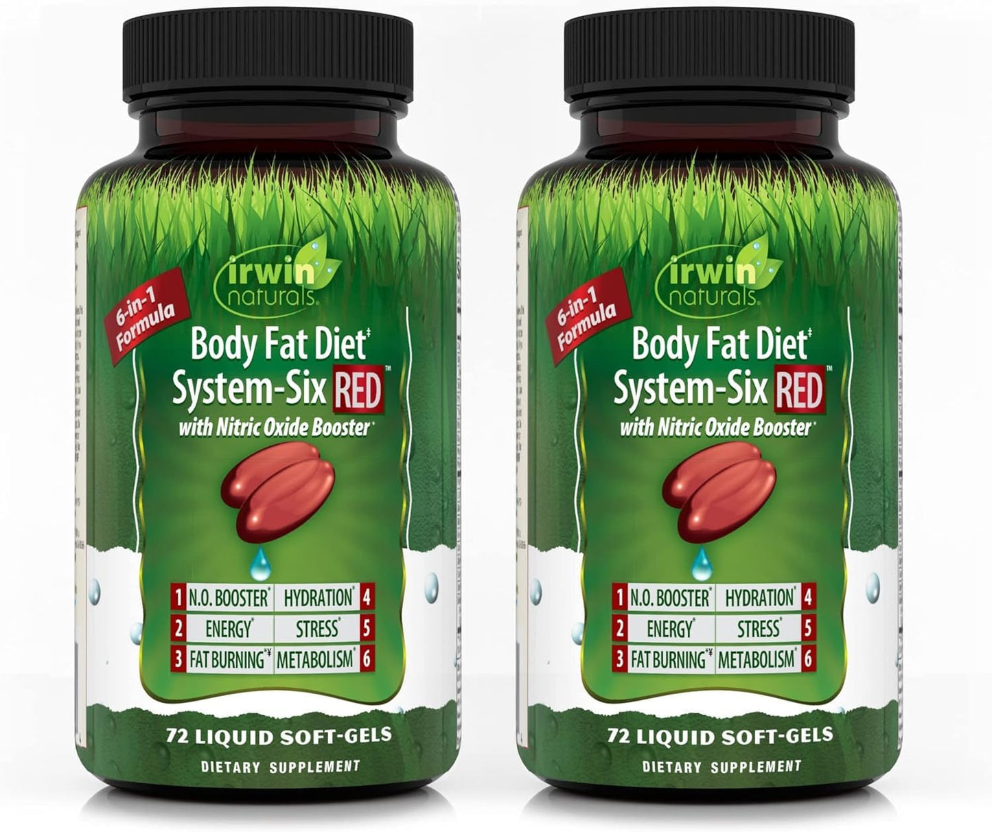 Irwin Naturals Body Fat Diet System-Six RED Soft-Gels 2-Pack