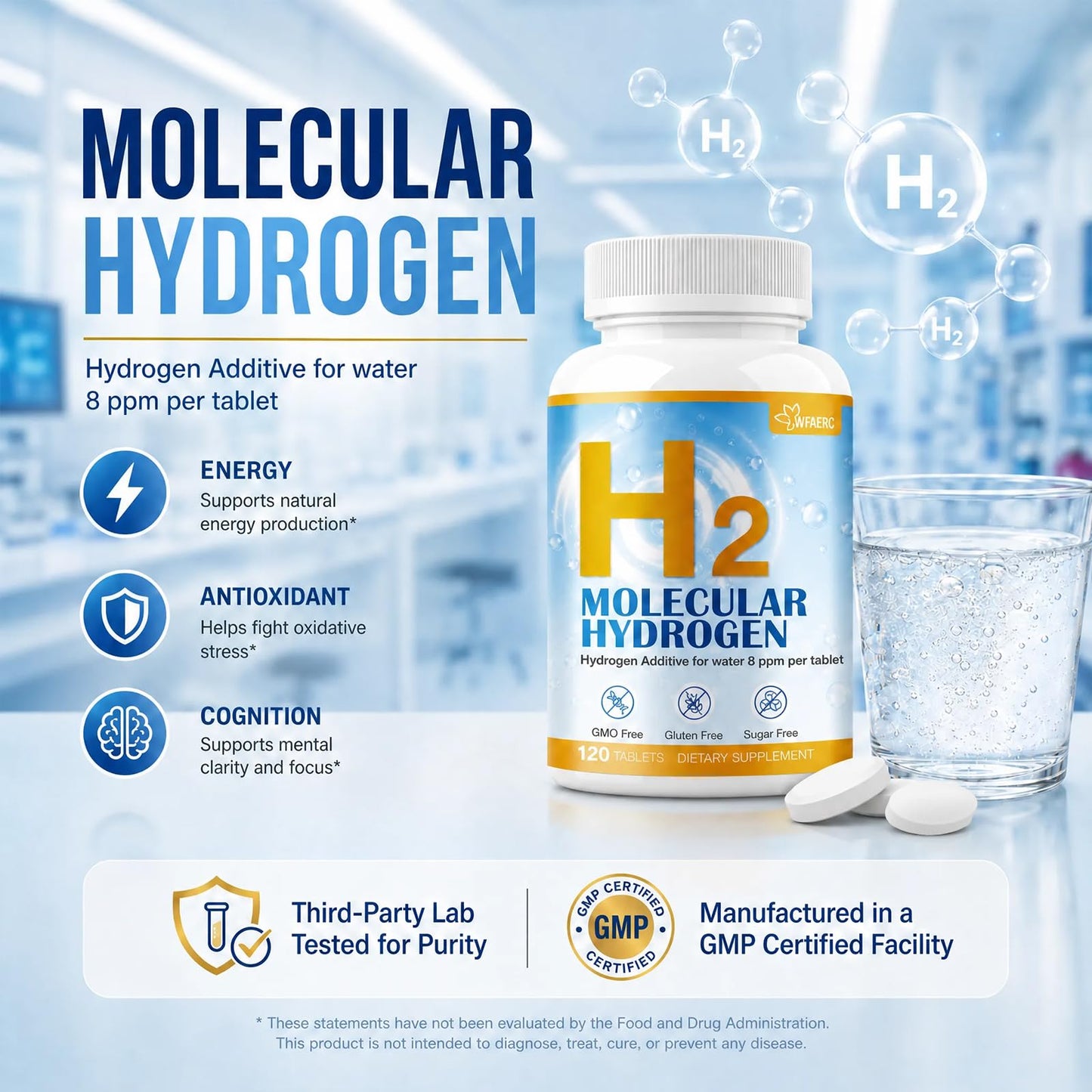 Hoozzch Hydrogen Water Tablets, 120 Tablets