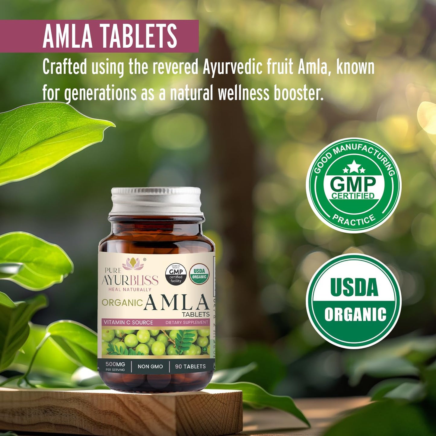 PureAyurbliss Amla Tablets, 90 Count