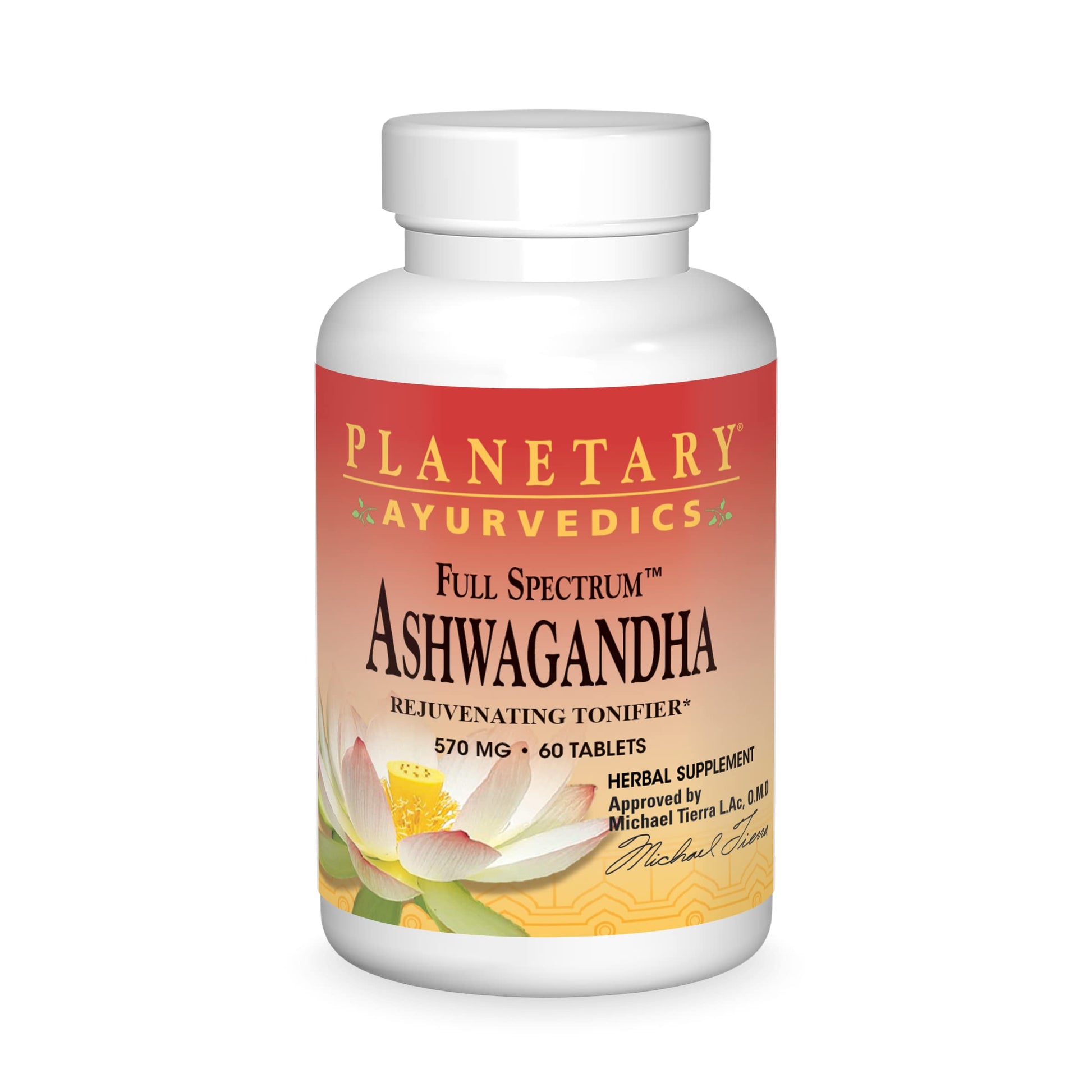 Planetary Herbals Ashwagandha Full Spectrum Ayurvedic Nutritional Supplement, Tablets, 60 Count
