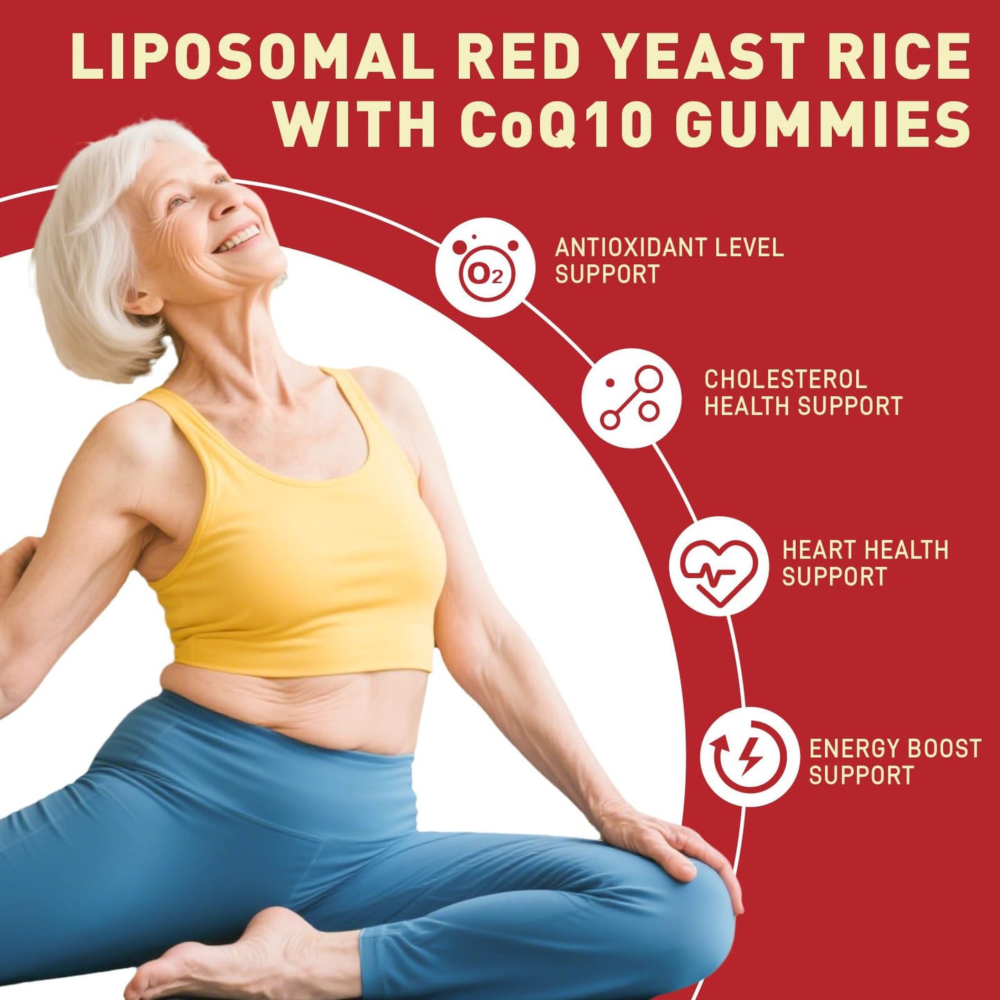 Geeoasis Red Yeast Rice with CoQ10 Gummies 60 Count