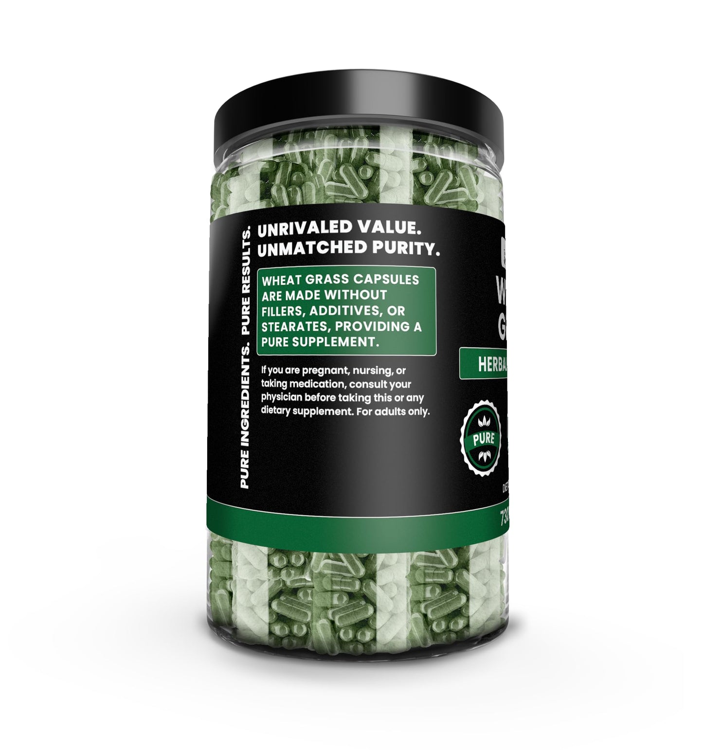 Pure Original Ingredients Wheat Grass Capsules 730 Count