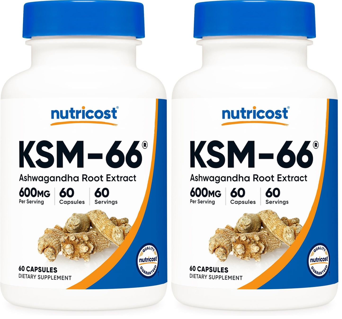 Nutricost KSM-66 Ashwagandha Root Extract 600mg, 120 Veggie Caps - 5% Withanolides - with BioPerine - Full-Spectrum Root Extract