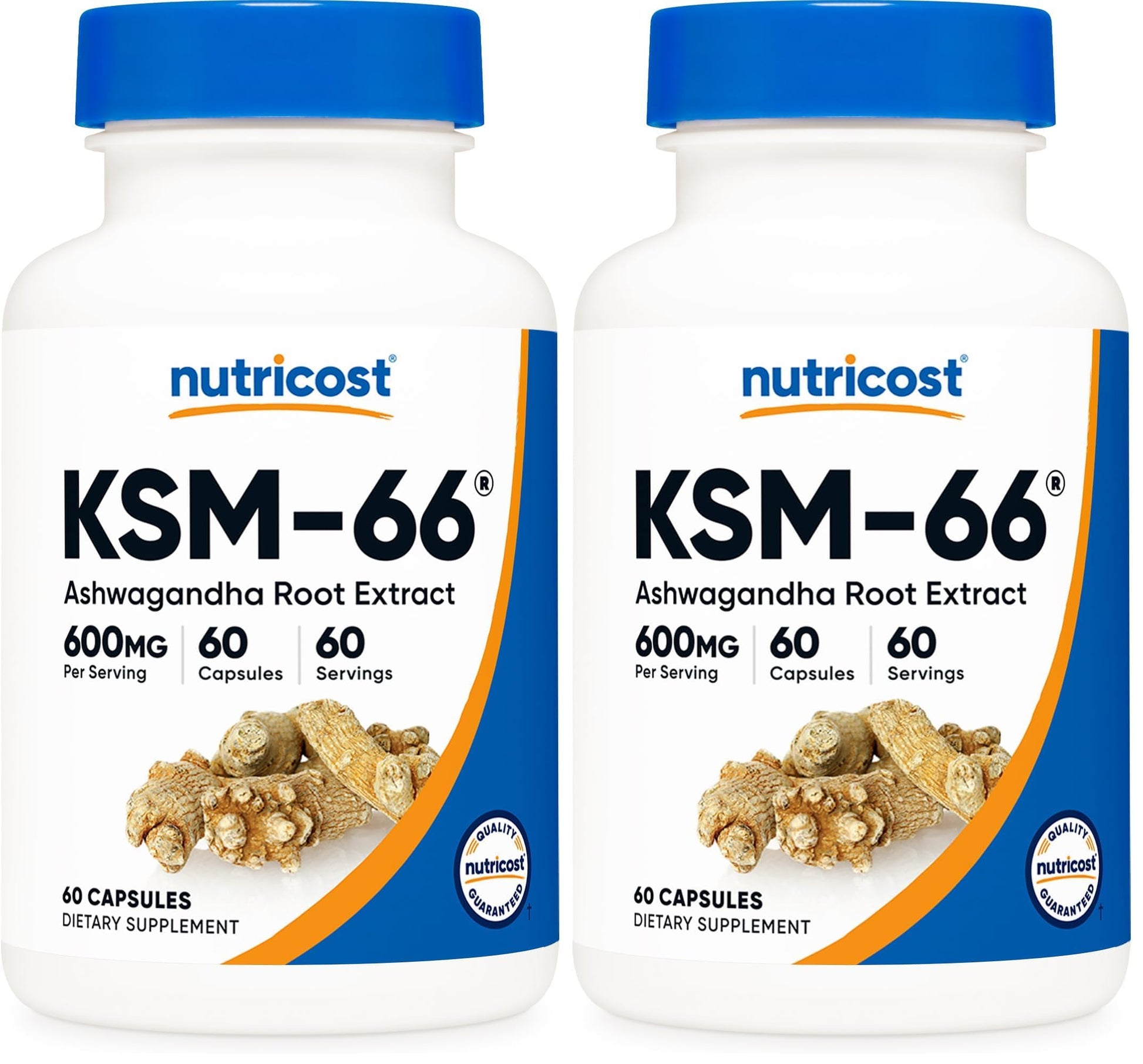 Nutricost KSM-66 Ashwagandha Root Extract 600mg, 120 Veggie Caps - 5% Withanolides - with BioPerine - Full-Spectrum Root Extract