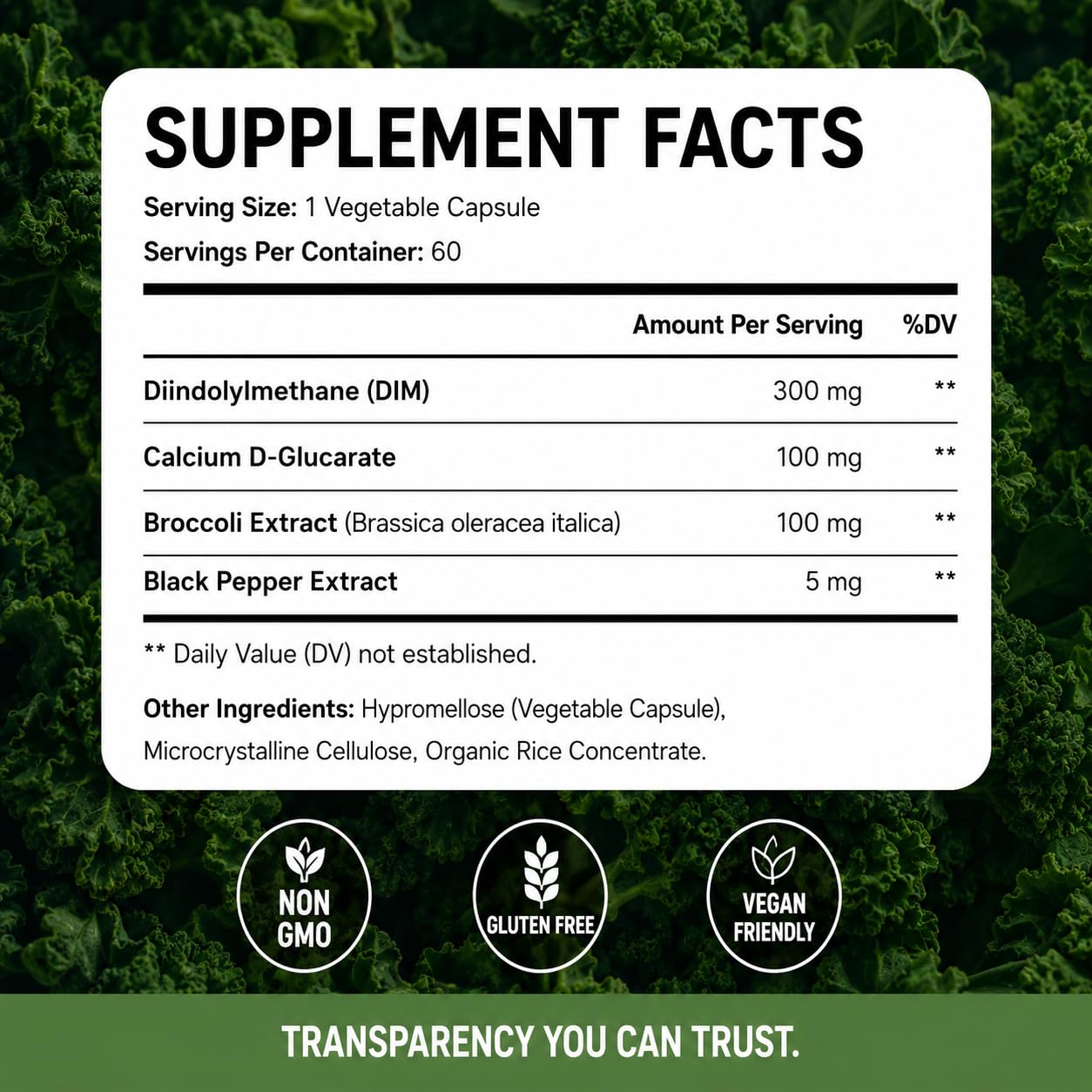 Fortematic DIM Supplement for Men 300mg with Calcium D-Glucarate, Sulforaphane & Broccoli Extract, Capsules, 60 Count