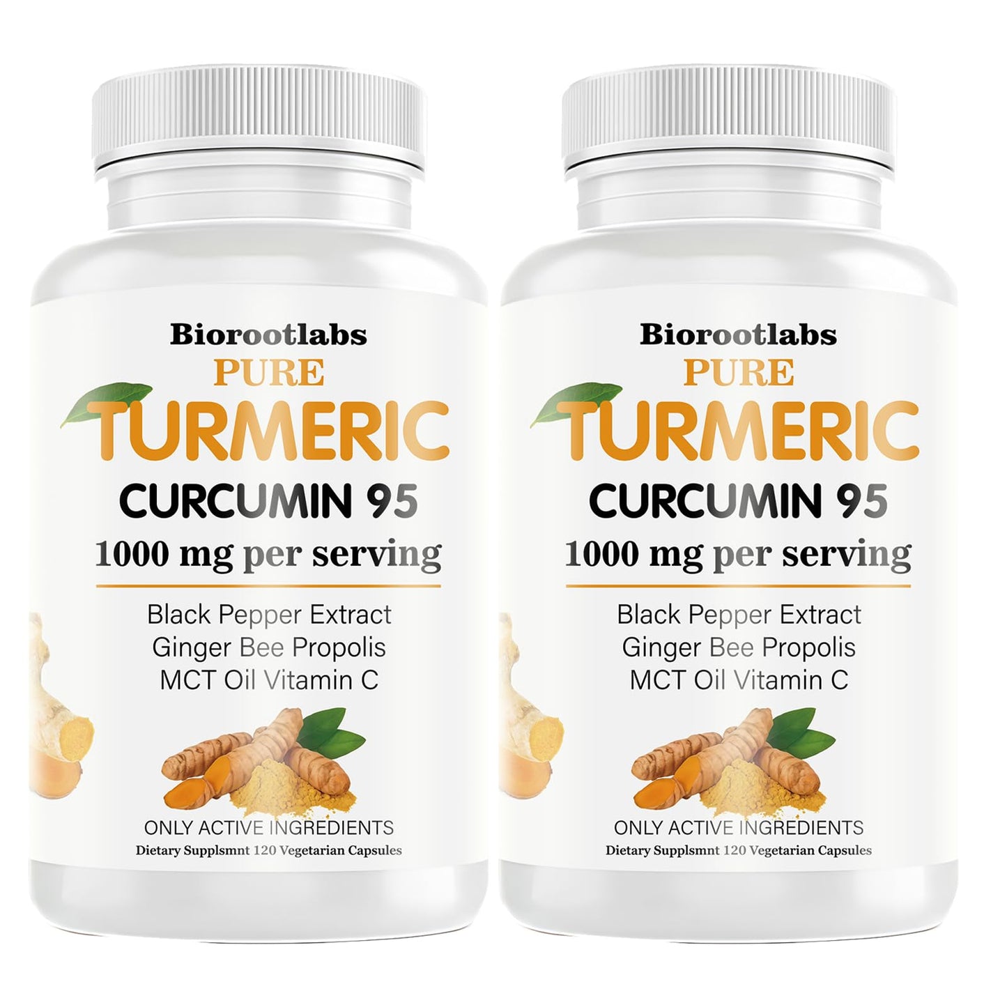 Biorootlabs Turmeric Curcumin with Black Pepper Softgels 120 Count
