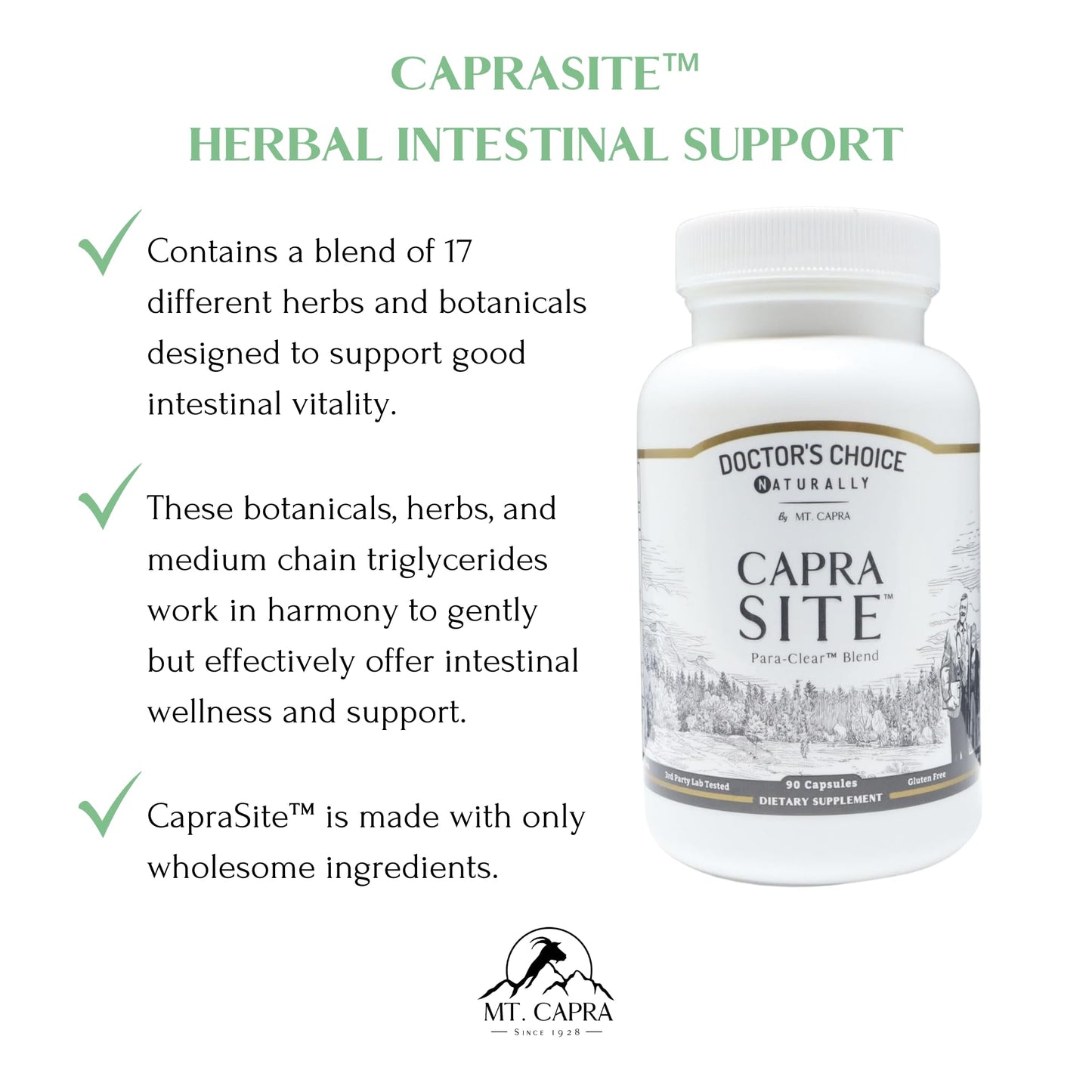 Mt. Capra CapraSite Herbal Intestinal Support Capsule, 90 Capsules