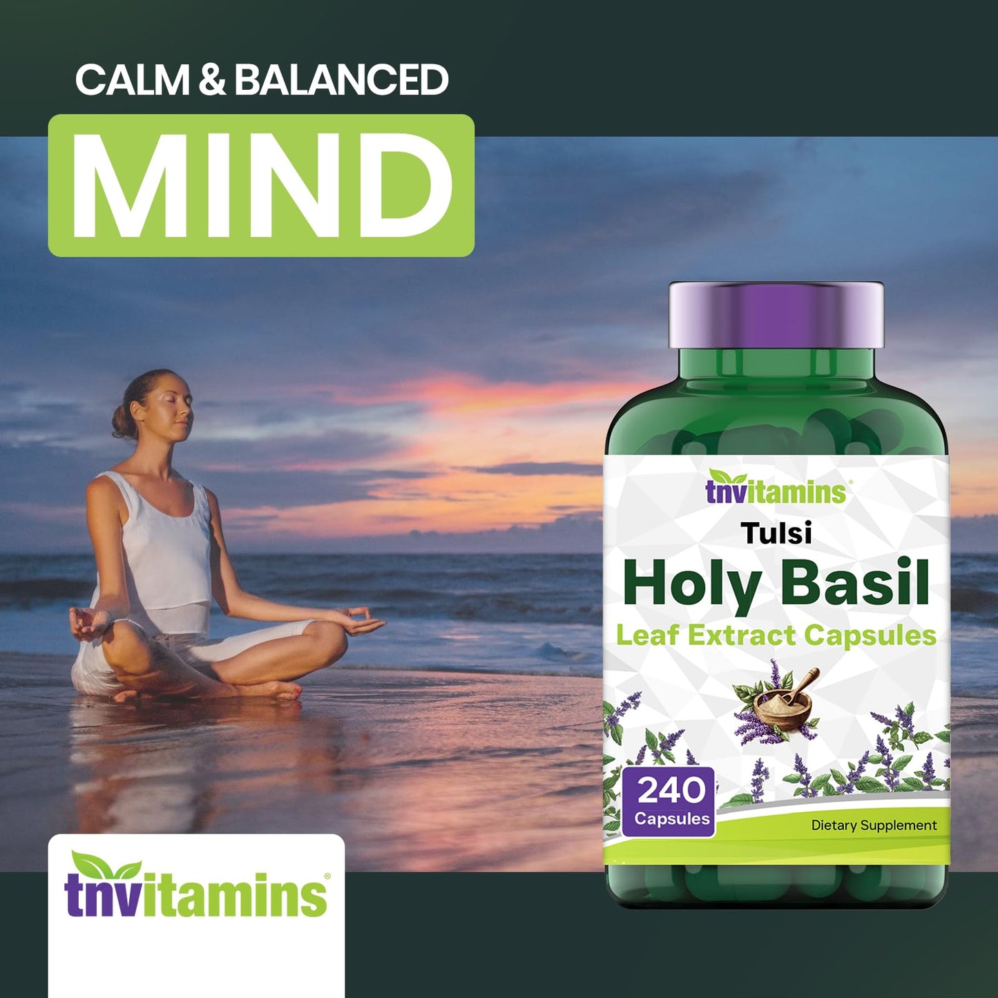 tnvitamins Holy Basil Capsules 240 Count