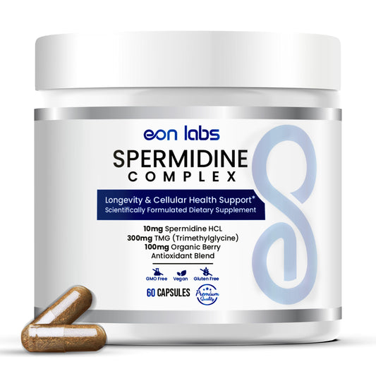 eon labs Spermidine Supplements for Men and Women 10 mg Spermidine HCl Complex with TMG & Organic Berry Antioxidants Cellular Health Support 60 Capsules