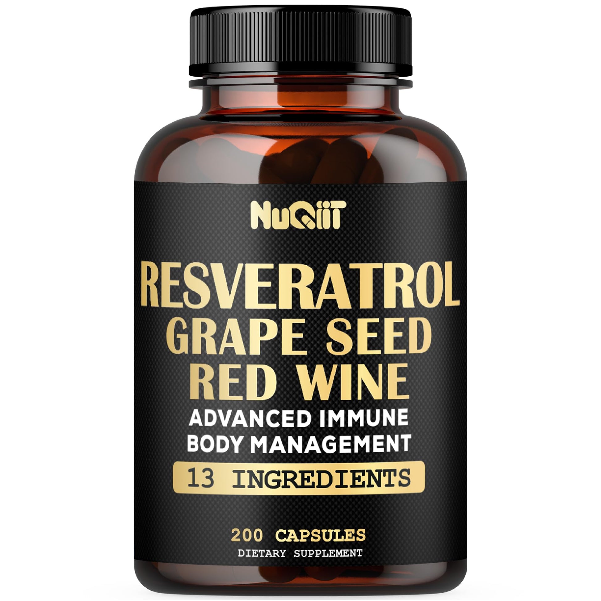 NUQIIT Trans Resveratrol Supplement Capsule, 200 Capsules
