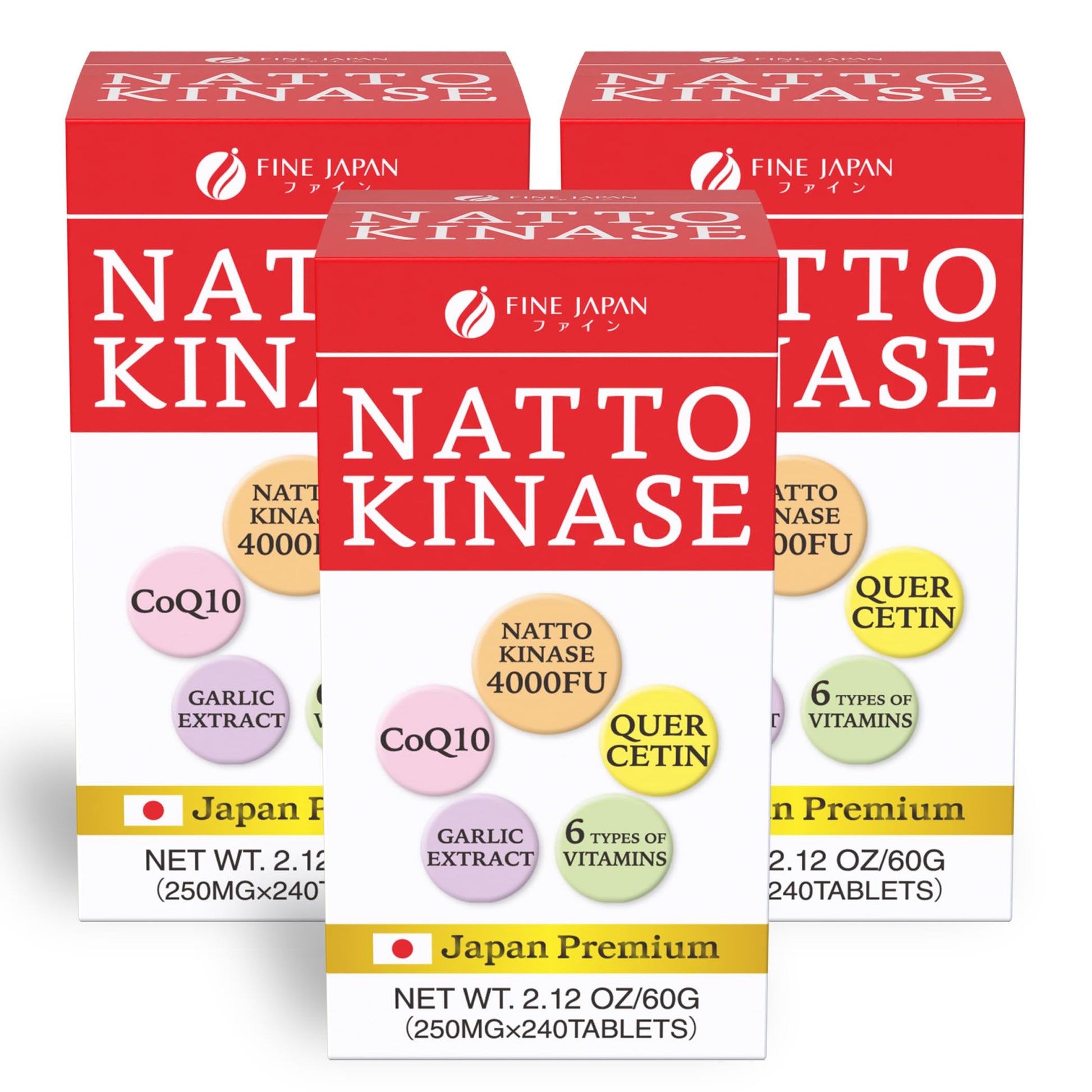 FINE JAPAN Nattokinase 4000FU Tablets, 720 Tablets