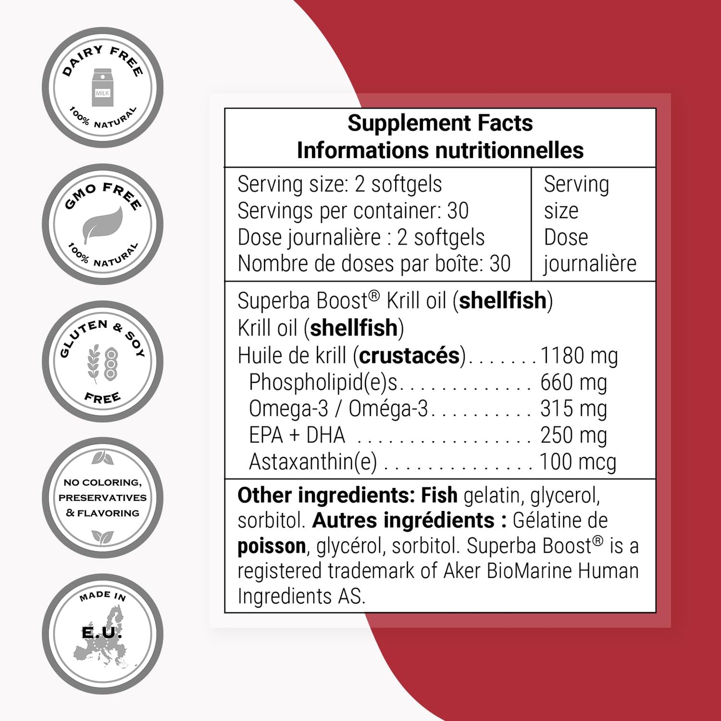 Supersmart Krill Oil Supplement 60 Softgels