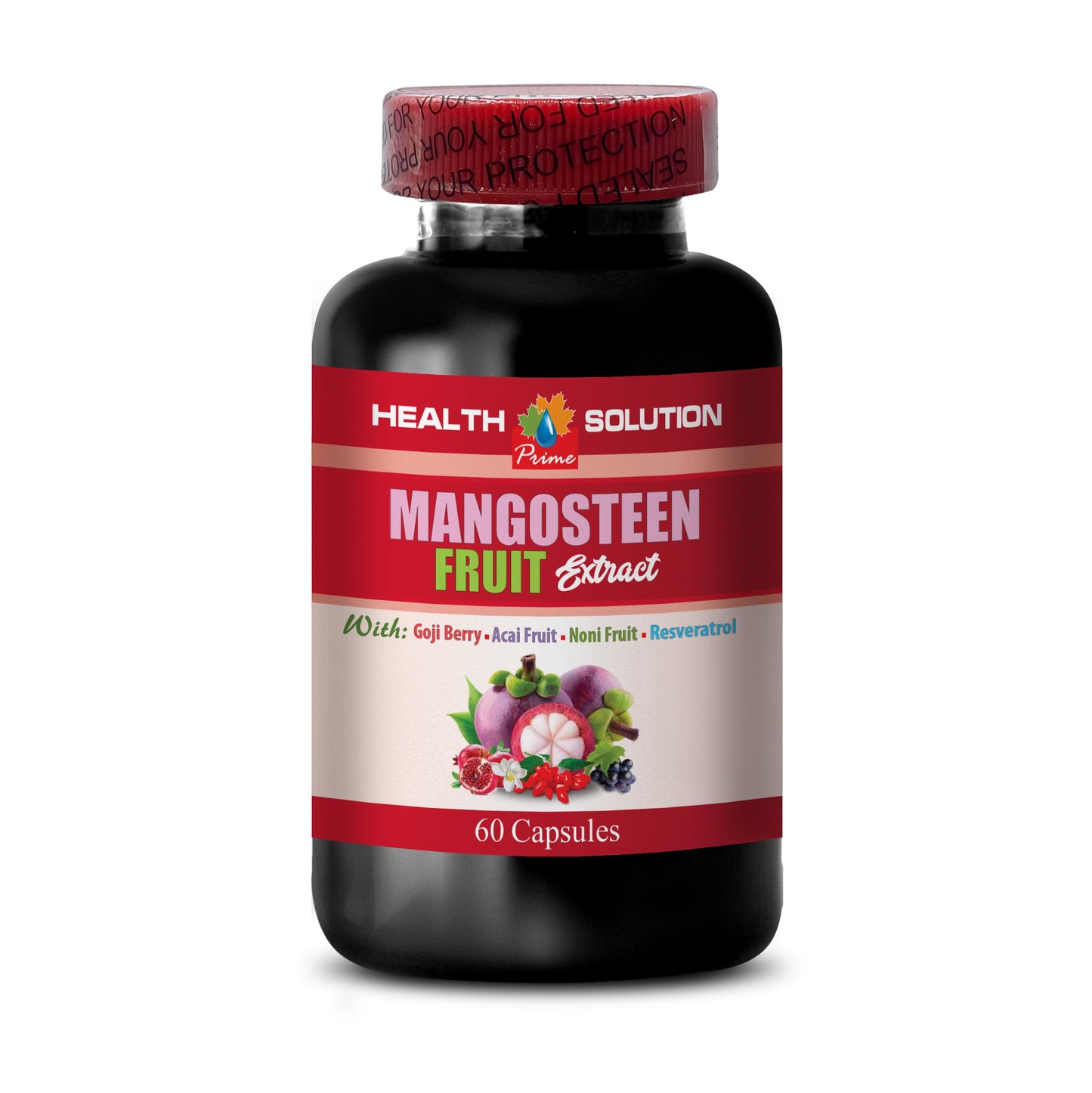 Health Solution Prime Mangosteen Fruit Extract Capsules 60 Count