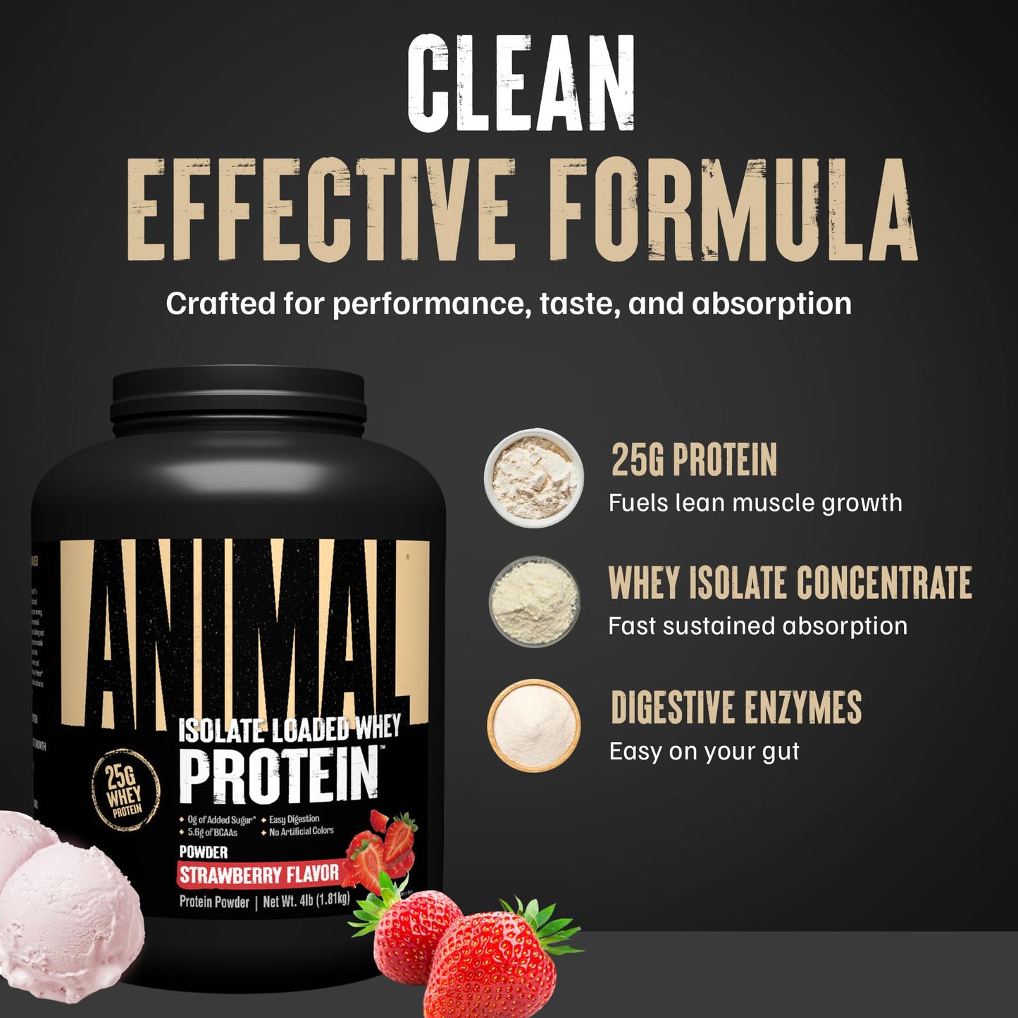 Animal Whey Isolate Protein Powder 64 Servings