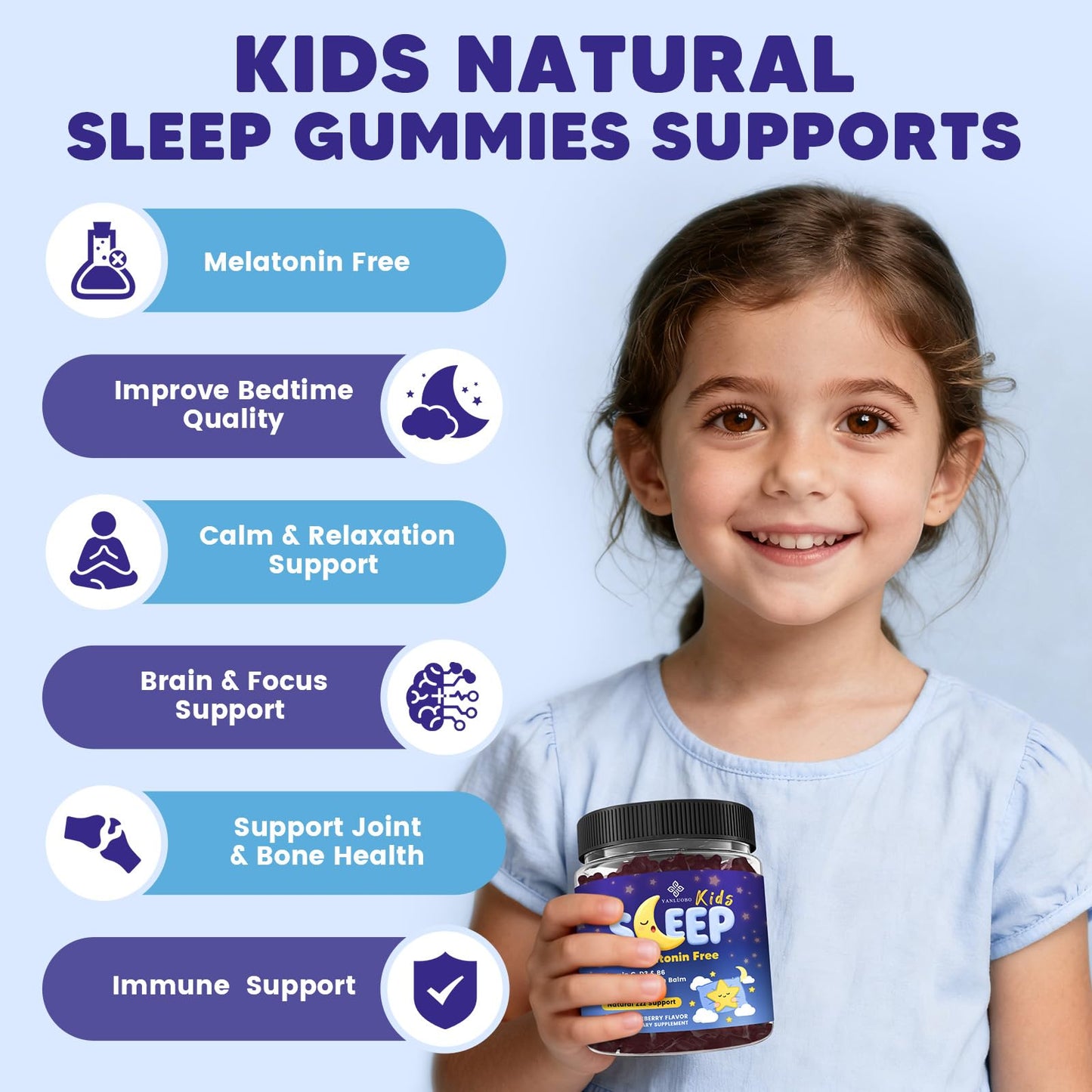 YANLUOBO Kids Sleep Gummies Gummy 60 Count