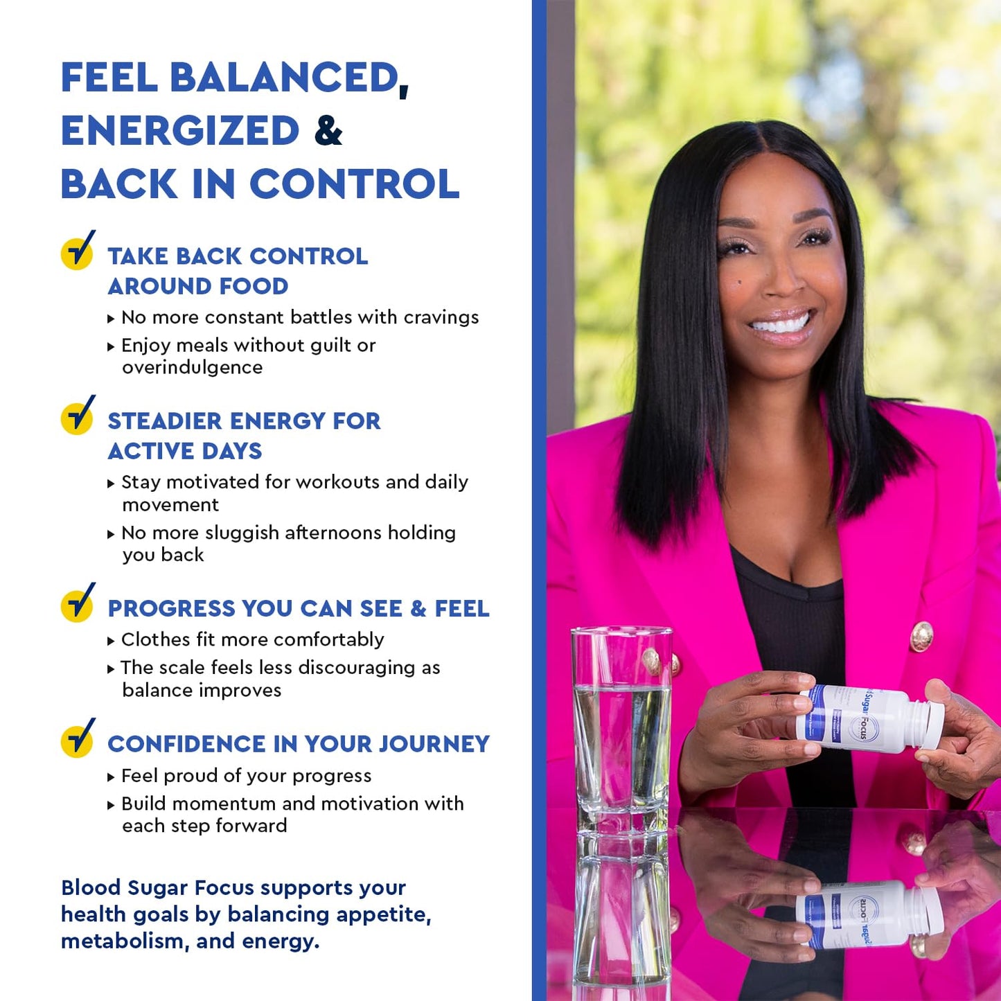 Health Focused JJ Smith Sugar Focus Glucose Support Complex for Cravings & Energy 60 Capsules