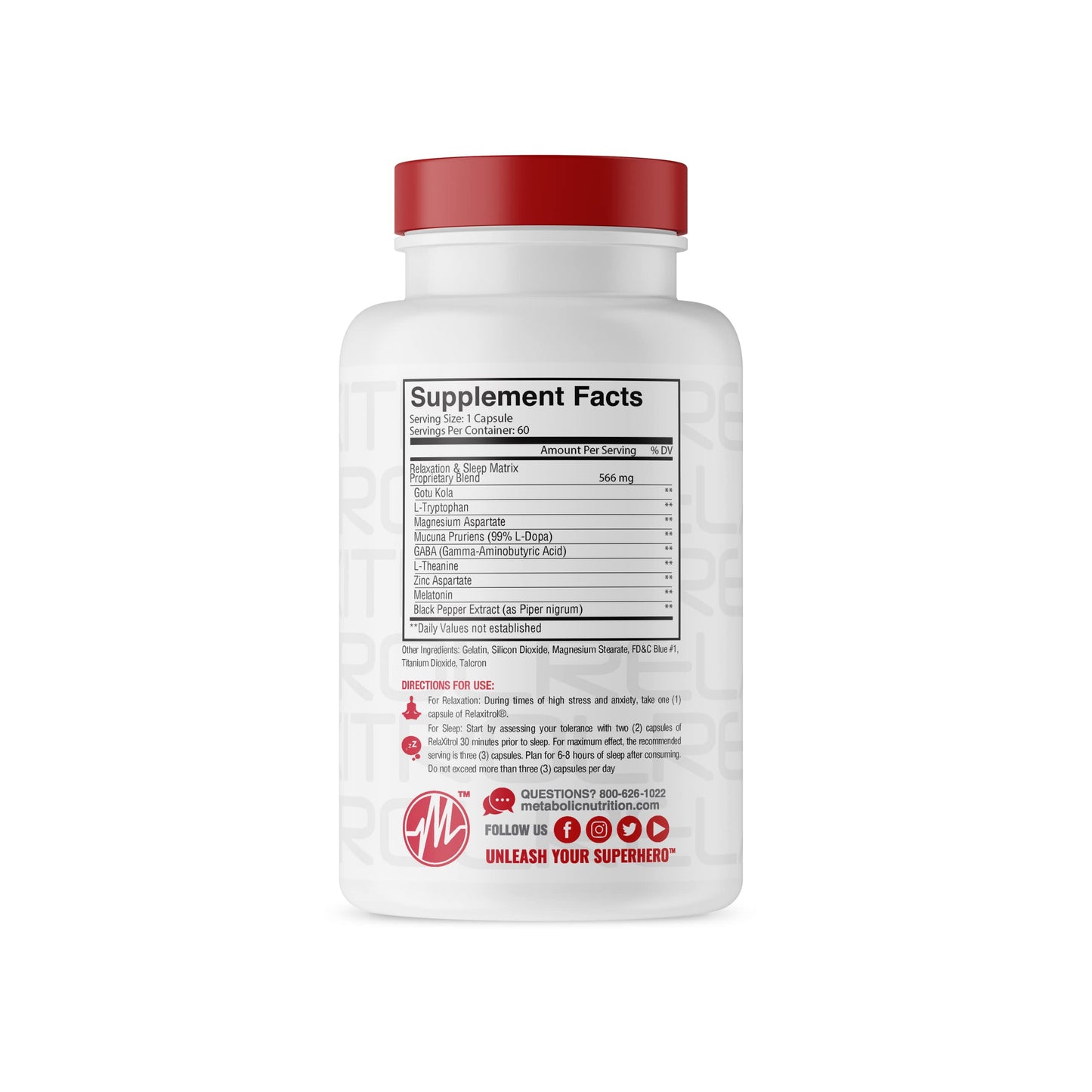 Metabolic Nutrition Relaxitrol - Relaxation and Sleep Catalyst Capsule, 60 Capsules