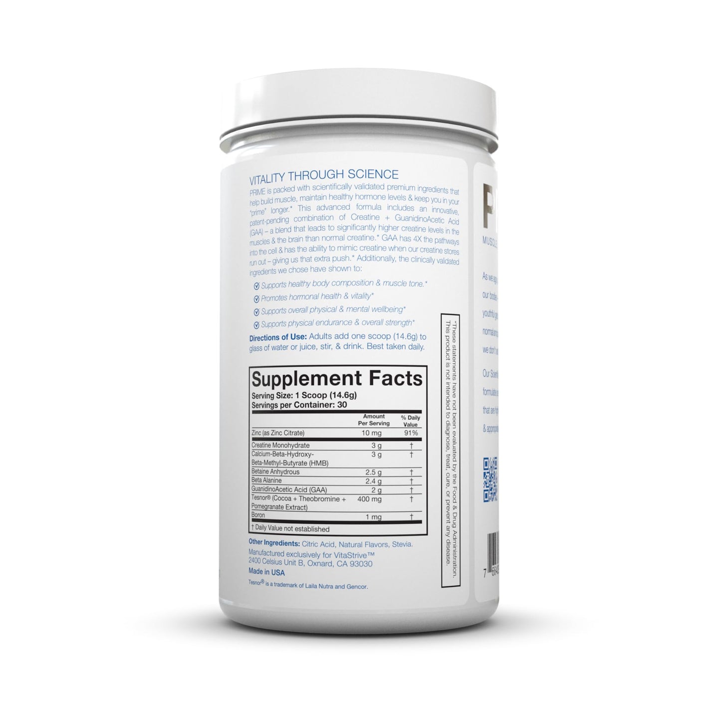 DRINK HRW Prime Men’s Health Supplement with Creatine + GAA Pro, Powder, 15.9 oz