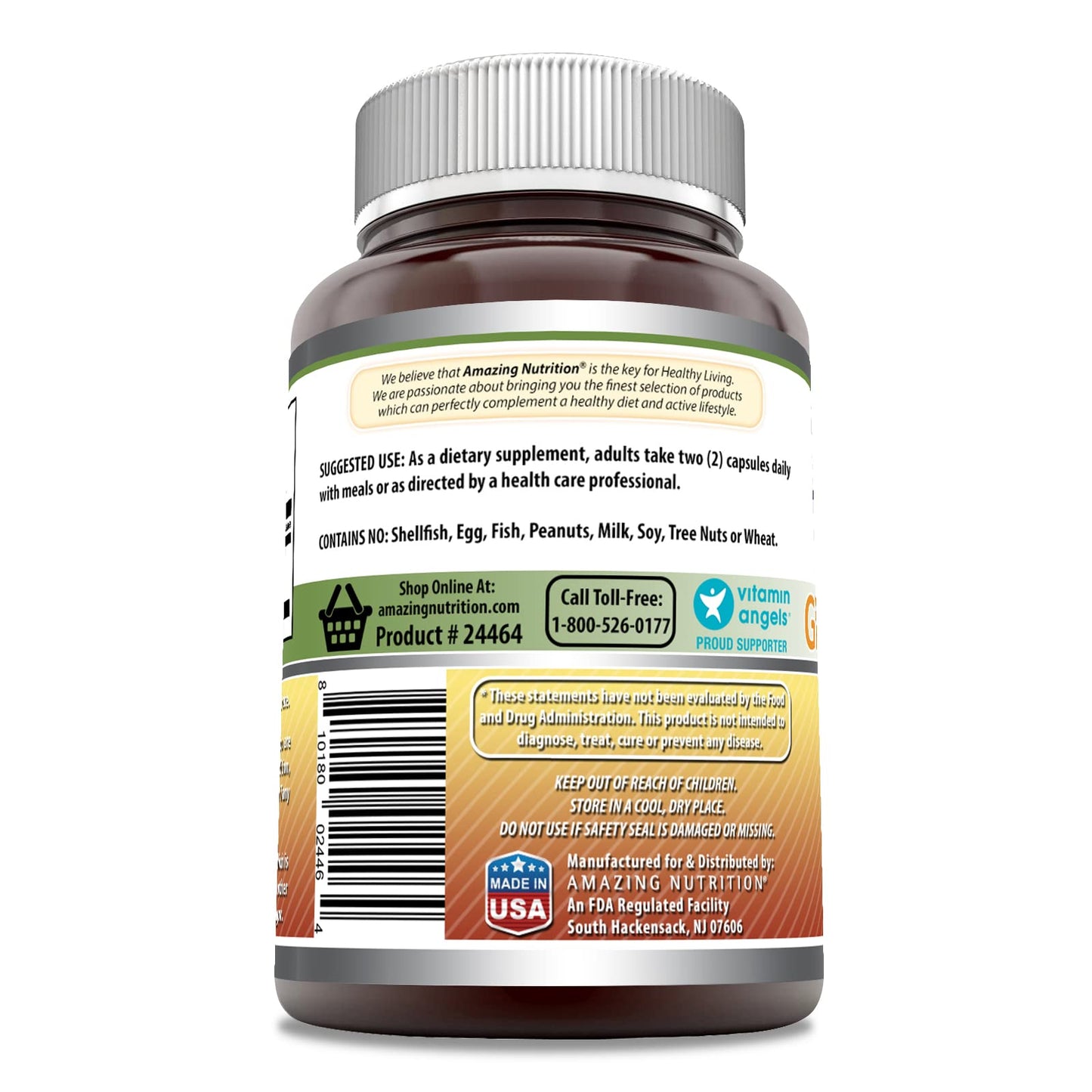 Amazing Nutrition Ginseng Complex 1000 mg 4:1 Korean Ginseng Extract Capsules, 120 Count